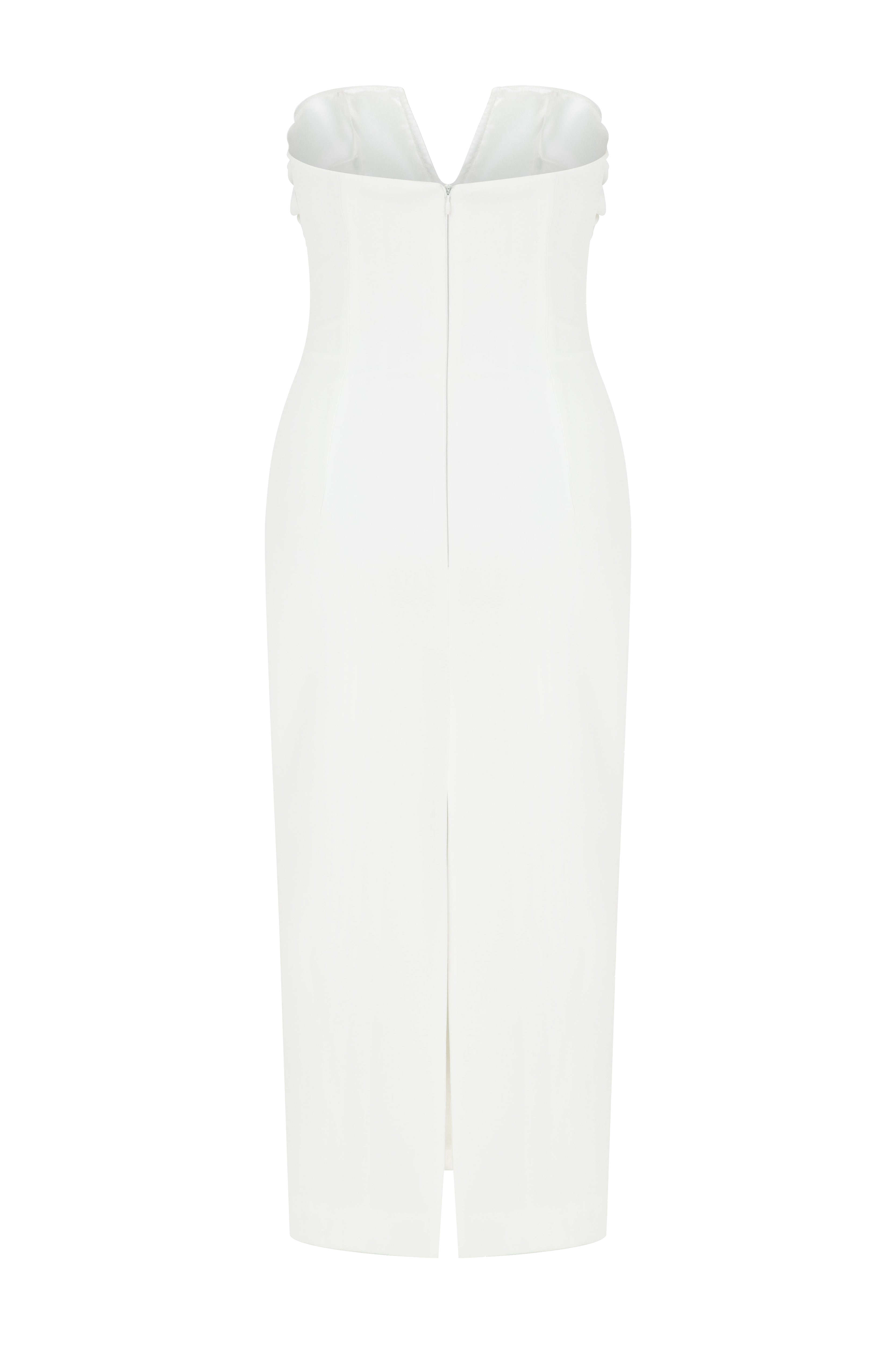 Shop Nazli Ceren Miora Crepe Midi Dress In Vanilla Ice