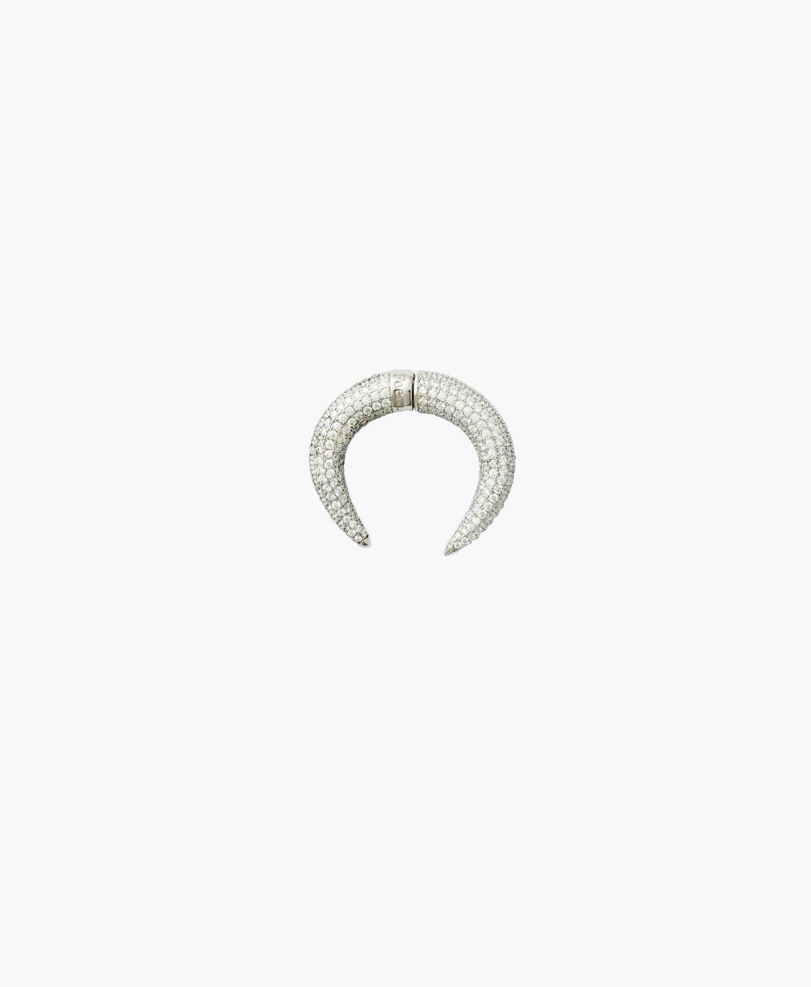 Crescent earring-Rhinestones - Single made by POEM Objects
