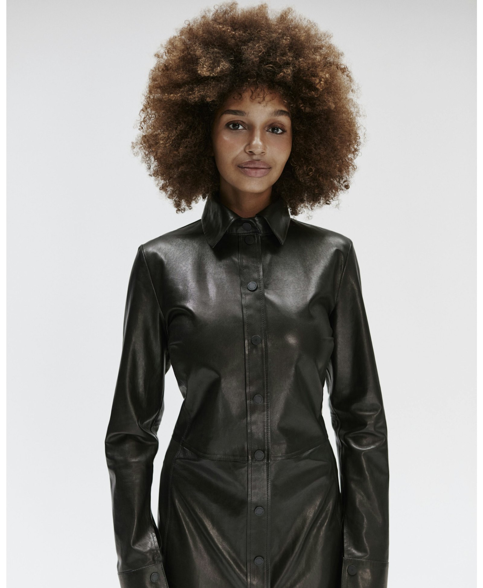 Long Fitted Leather Dress made by YAVORSKA