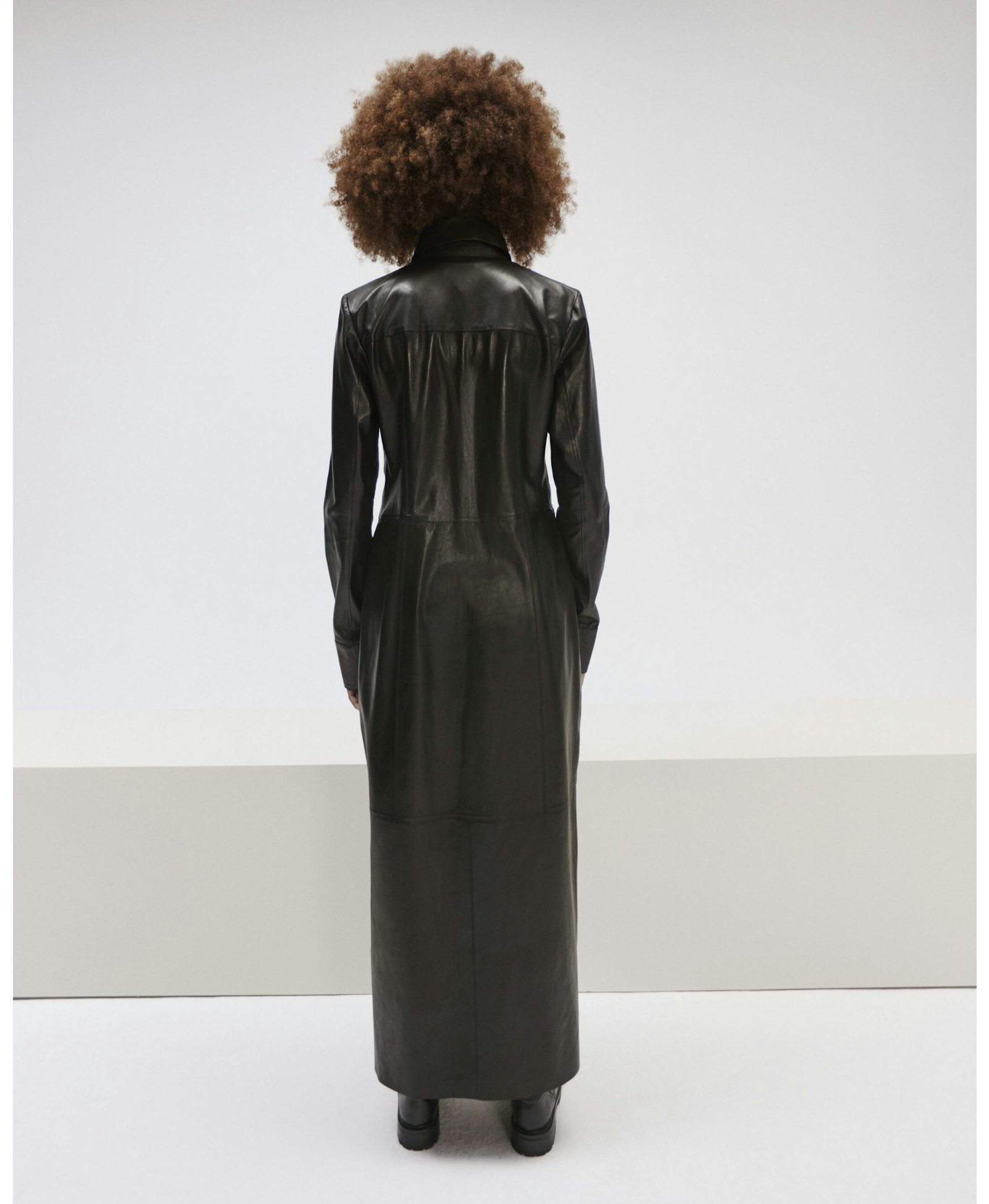 Long Fitted Leather Dress made by YAVORSKA