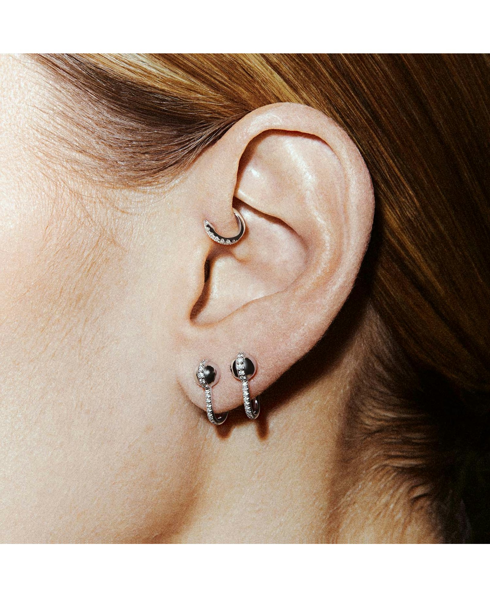 SID STUD - WHITE DIAMONDS & WHITE GOLD made by ENNUI