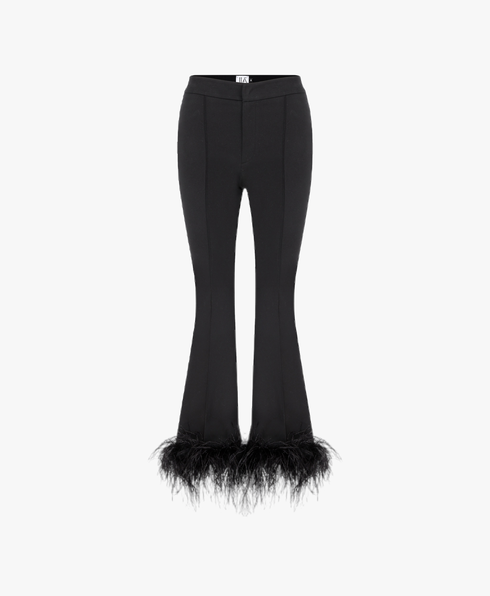 NEO - TROUSERS WITH OSTRICH FEATHERS in Black made by ILA