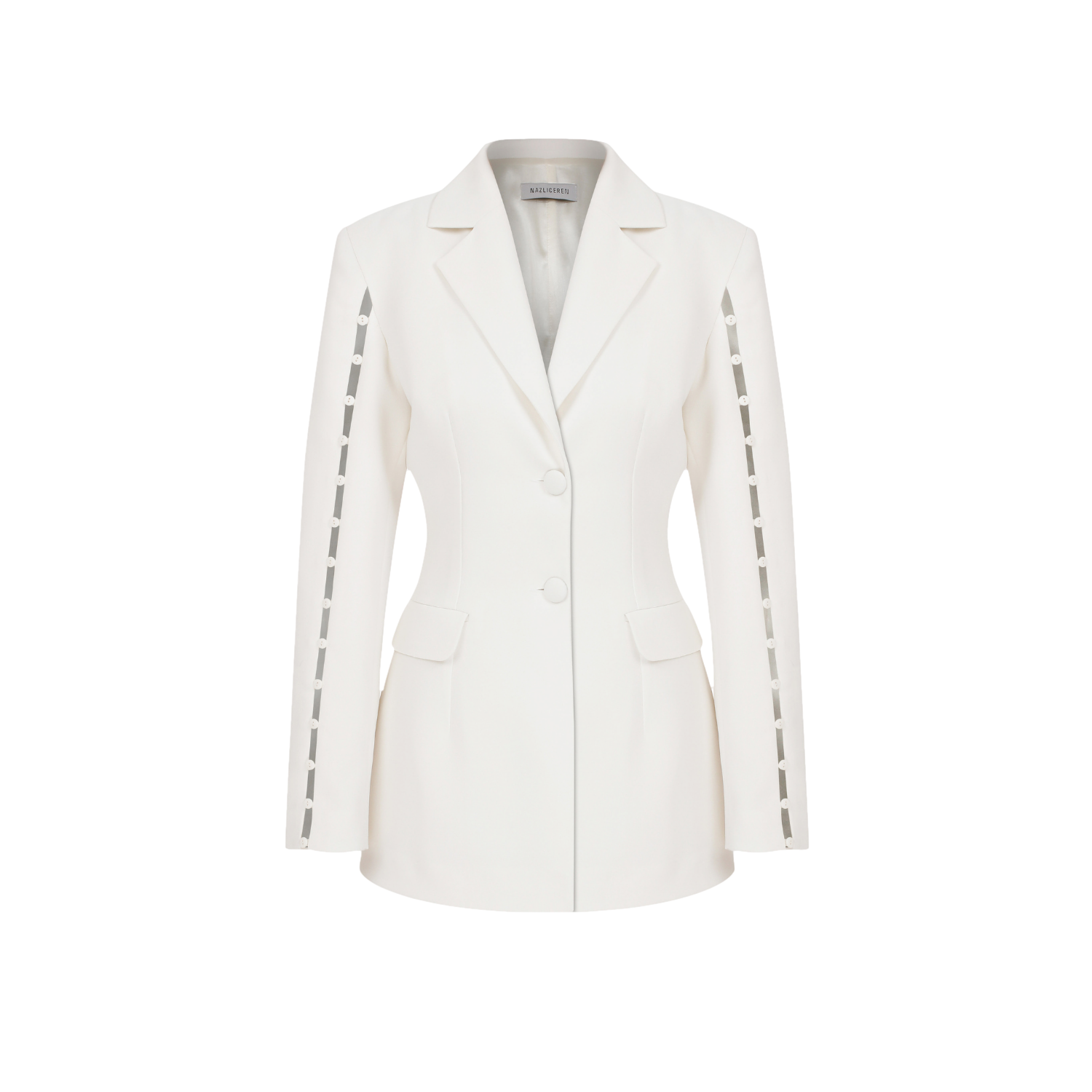 Nazli Ceren Marylebone Crepe Blazer In Vanilla Ice In White