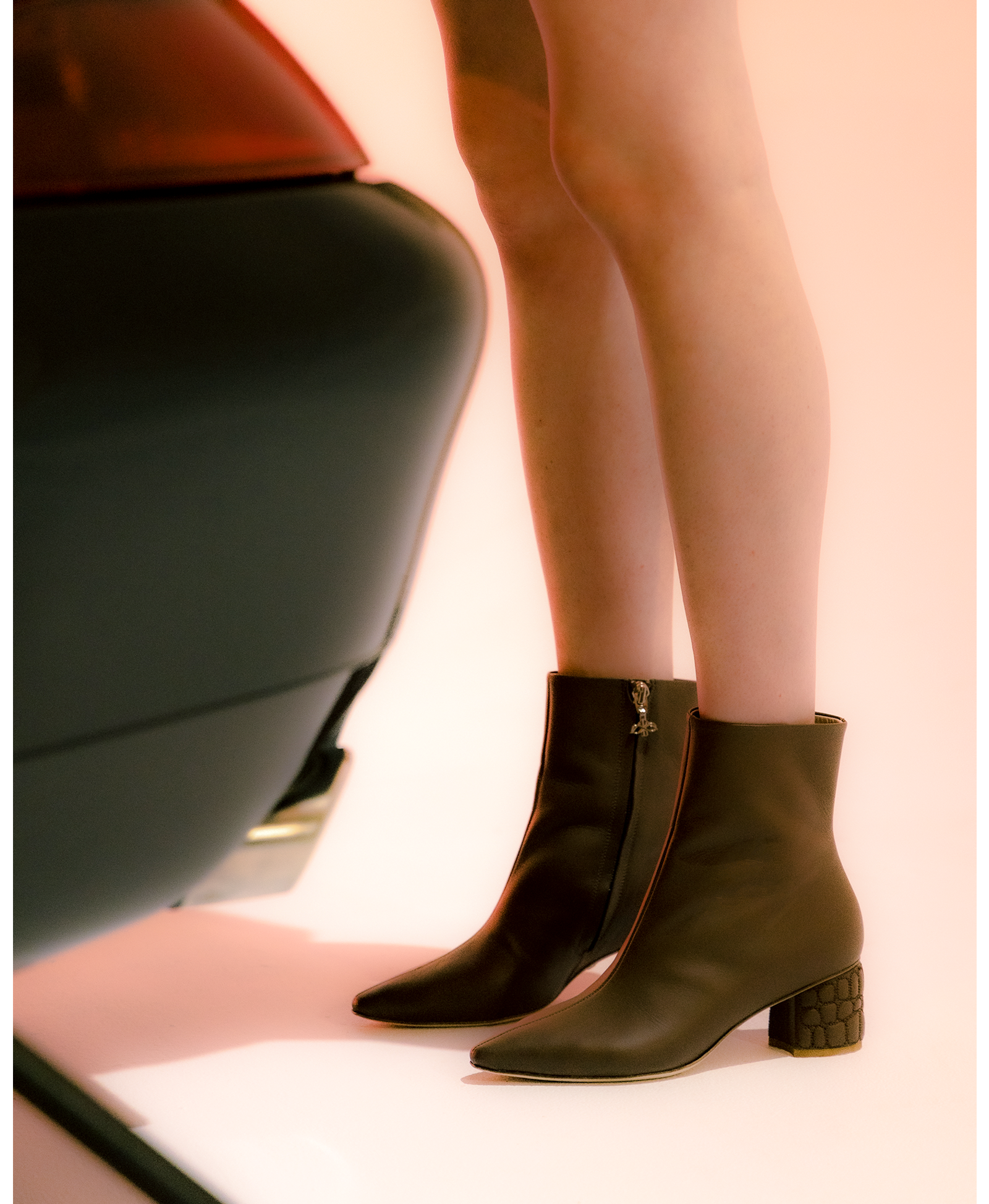 Croc Heel Boot 55 Saddle Brown in Brown made by ATANA