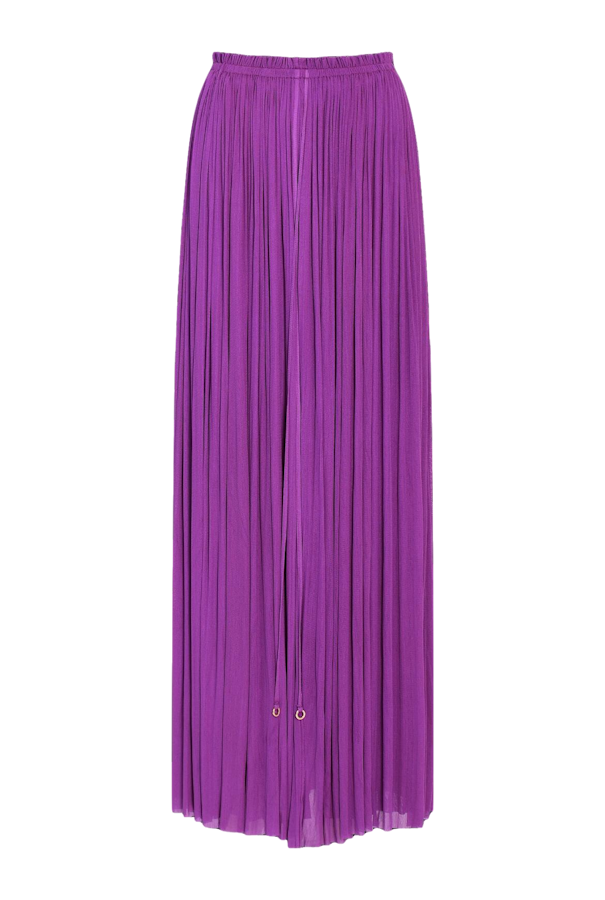 Hanne Bloch Violet Silk Tulle Long Skirt In Purple