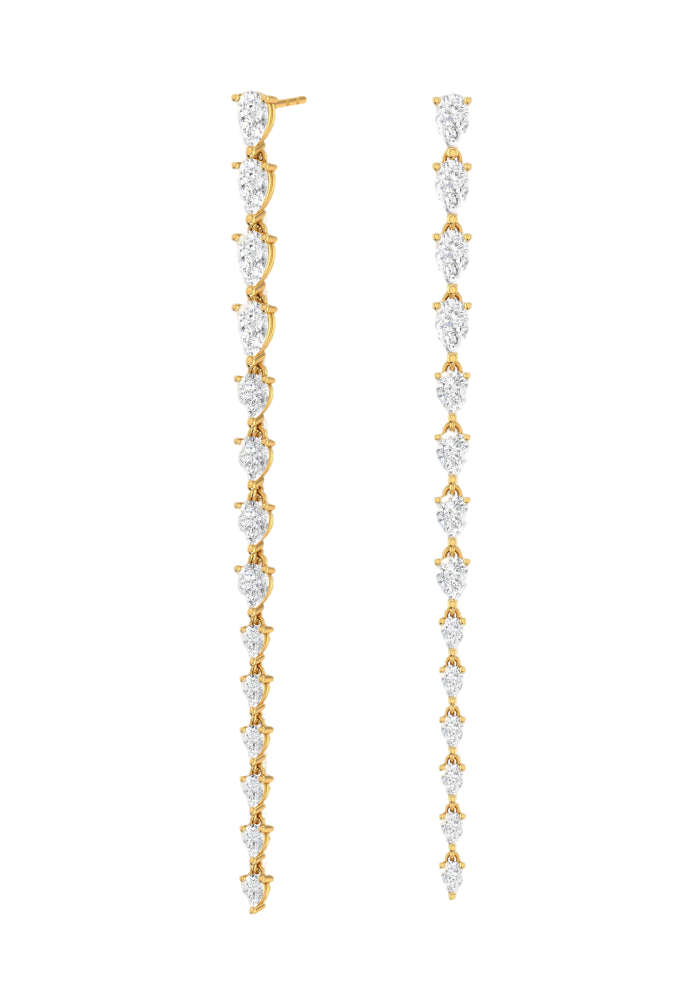 Rever Cascade Pear Earrings In Silver