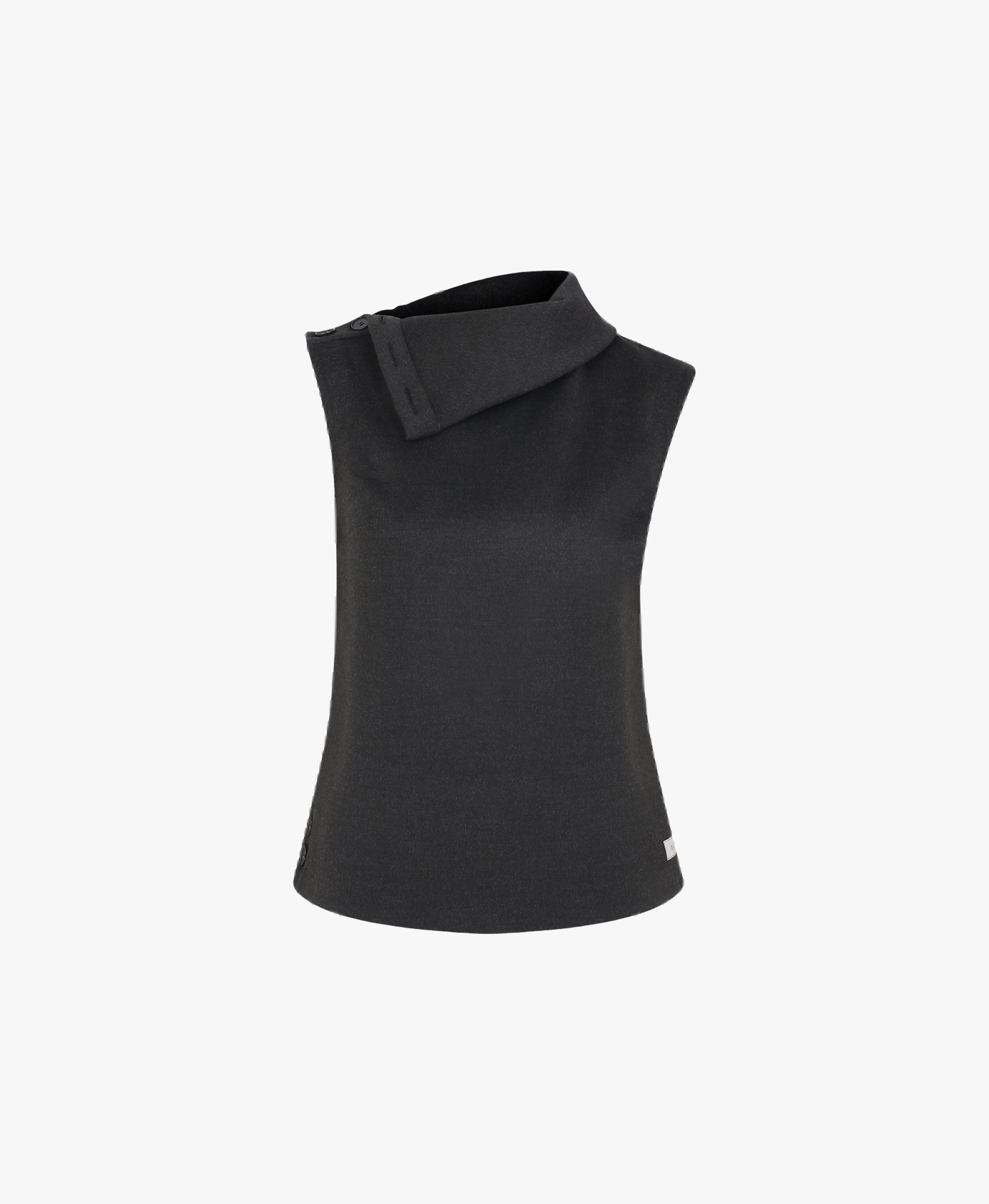 Geena Sleeveless  Roll-Neck Top in Black made by Nazli Ceren