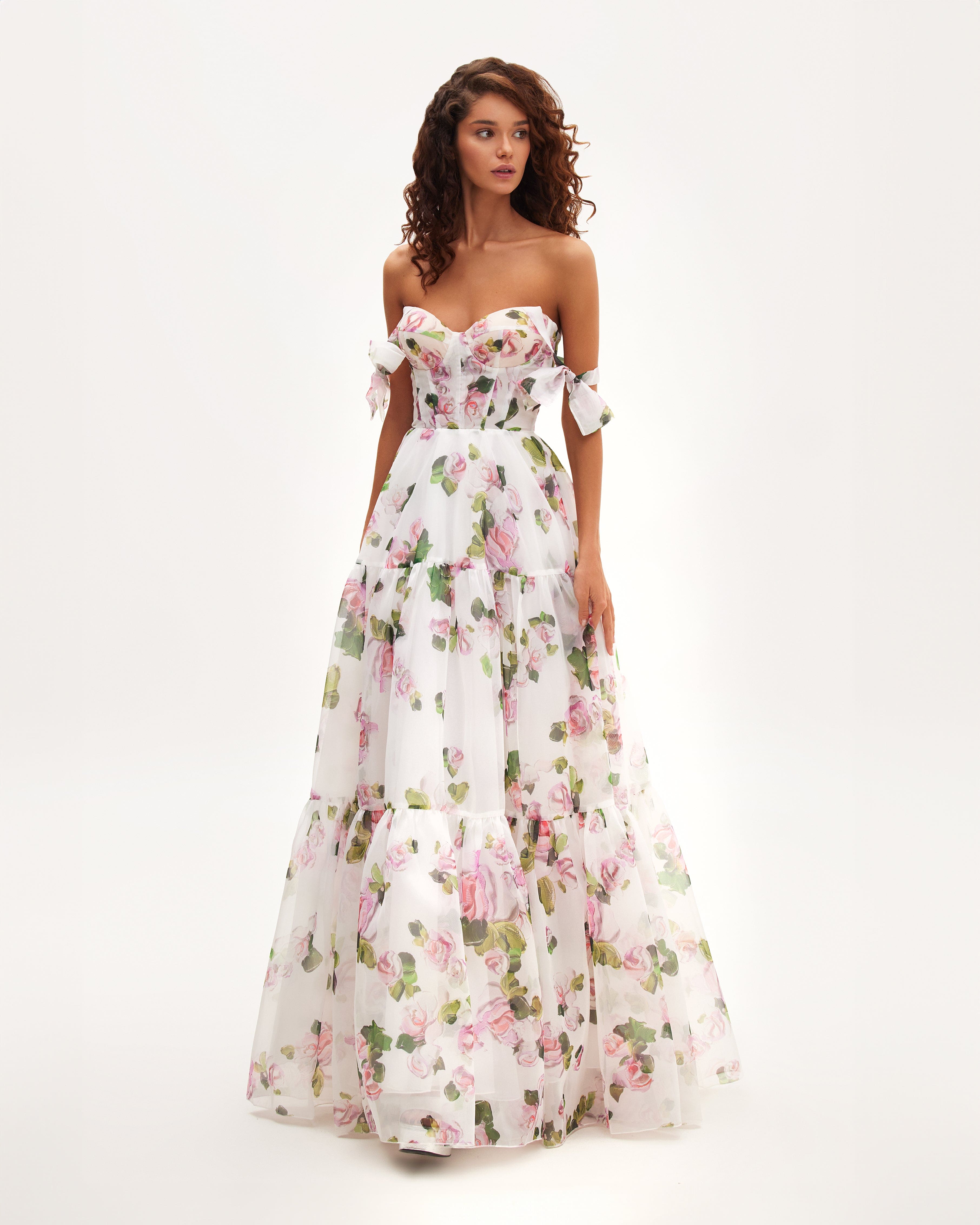 Shop Milla Apple Blossom Tender Floral Maxi Tie In White