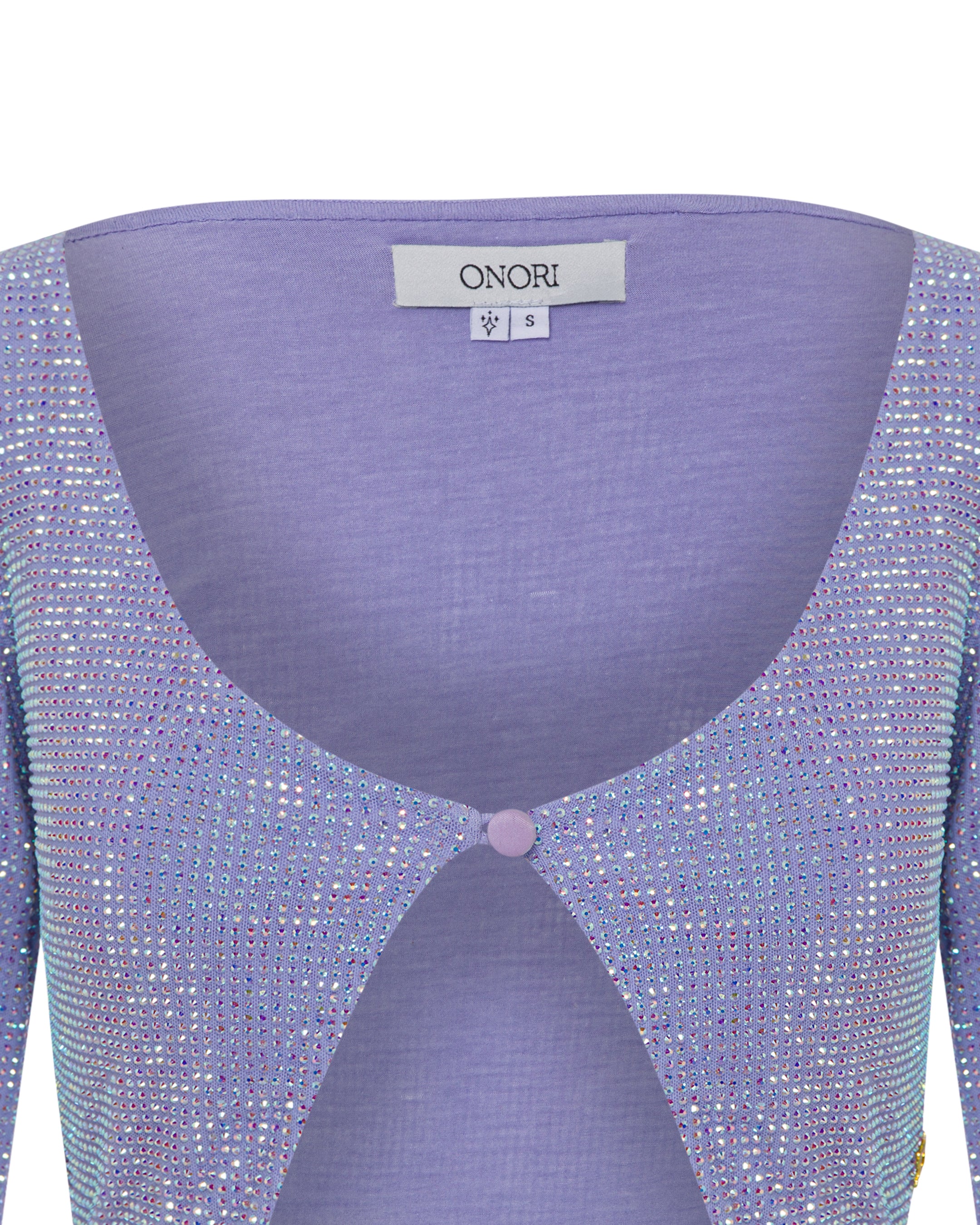 Shop Onori Crystal Cropped Cardigan In Purple