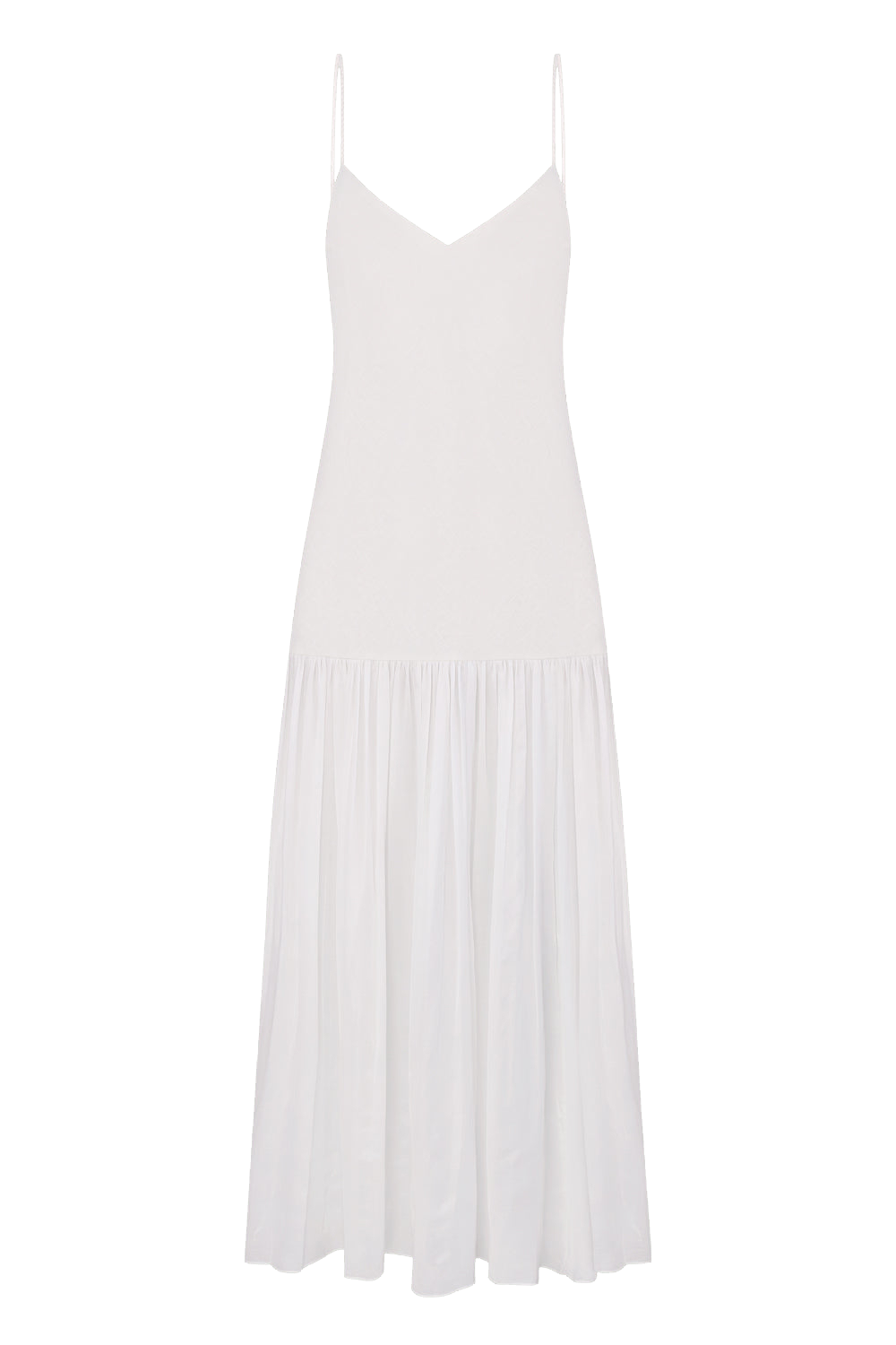 Total White Sundress With An Open Back And Sheer Detailing In White
