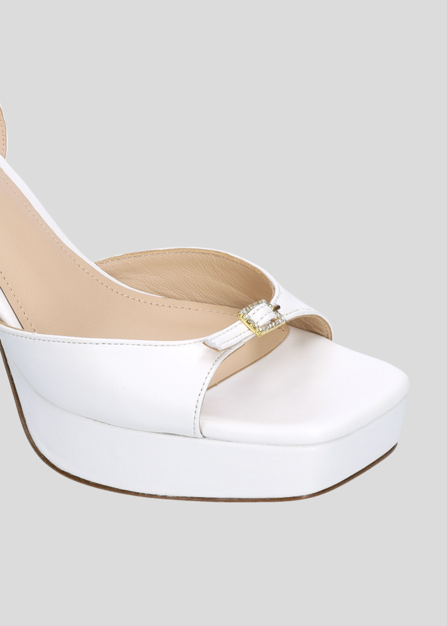 Shop Lola Cruz Shoes Tina Platform 120 In White
