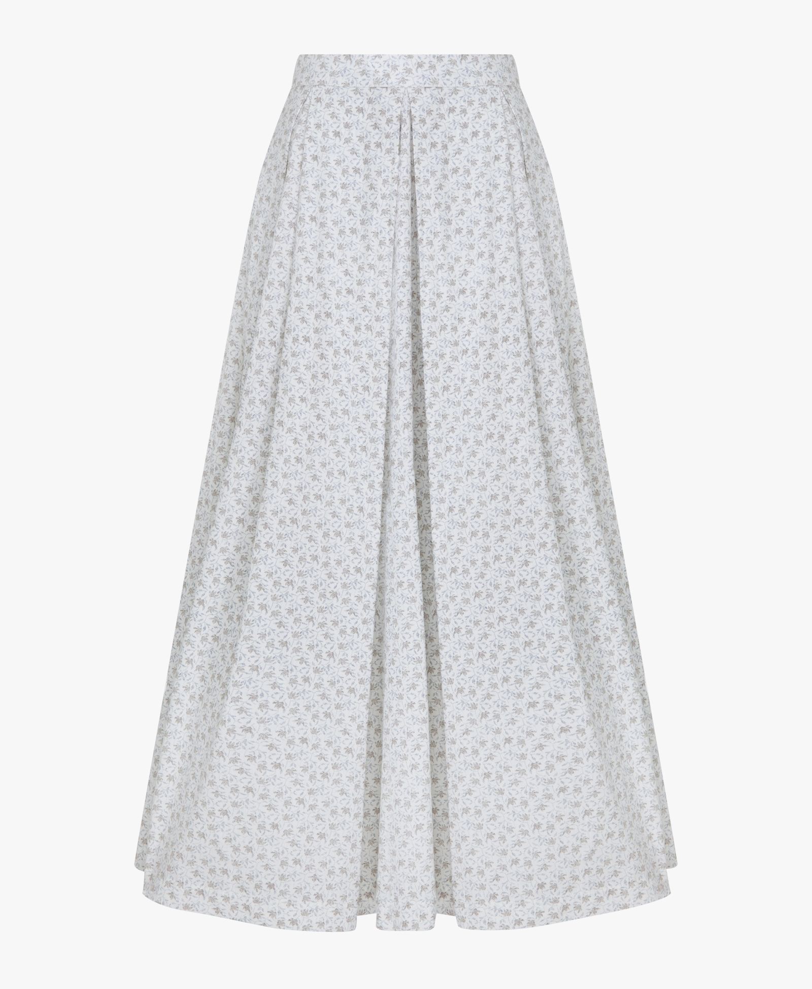 June Printed Cotton Midi Skirt in Cannoli Cream made by Nazli Ceren