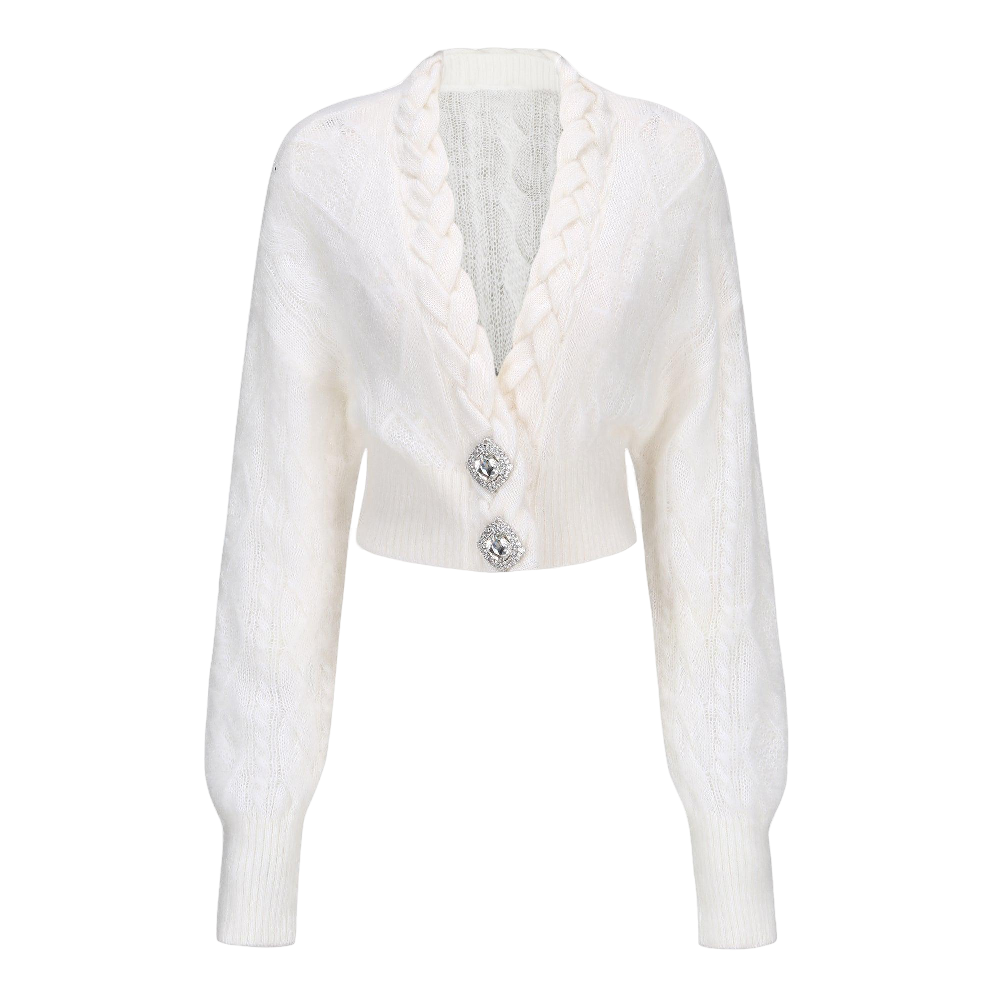 Nana Jacqueline Carmen Diamond Knit Sweater (white) (final Sale)