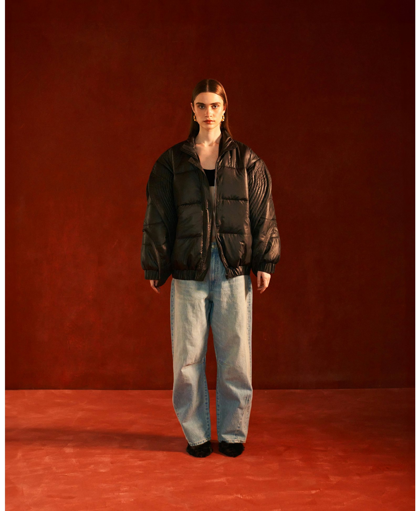 Black Puffer Jacket made by Szabo Sihag