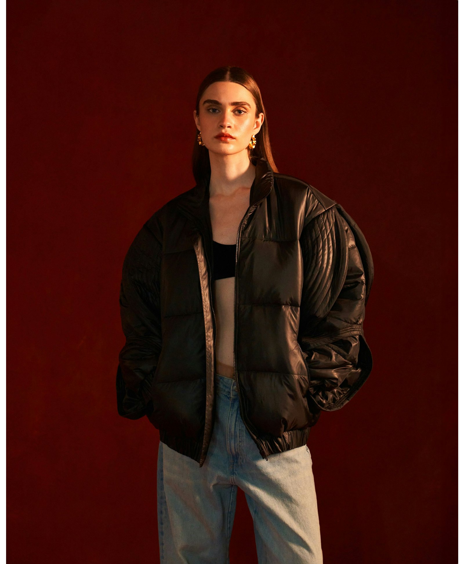 Black Puffer Jacket made by Szabo Sihag