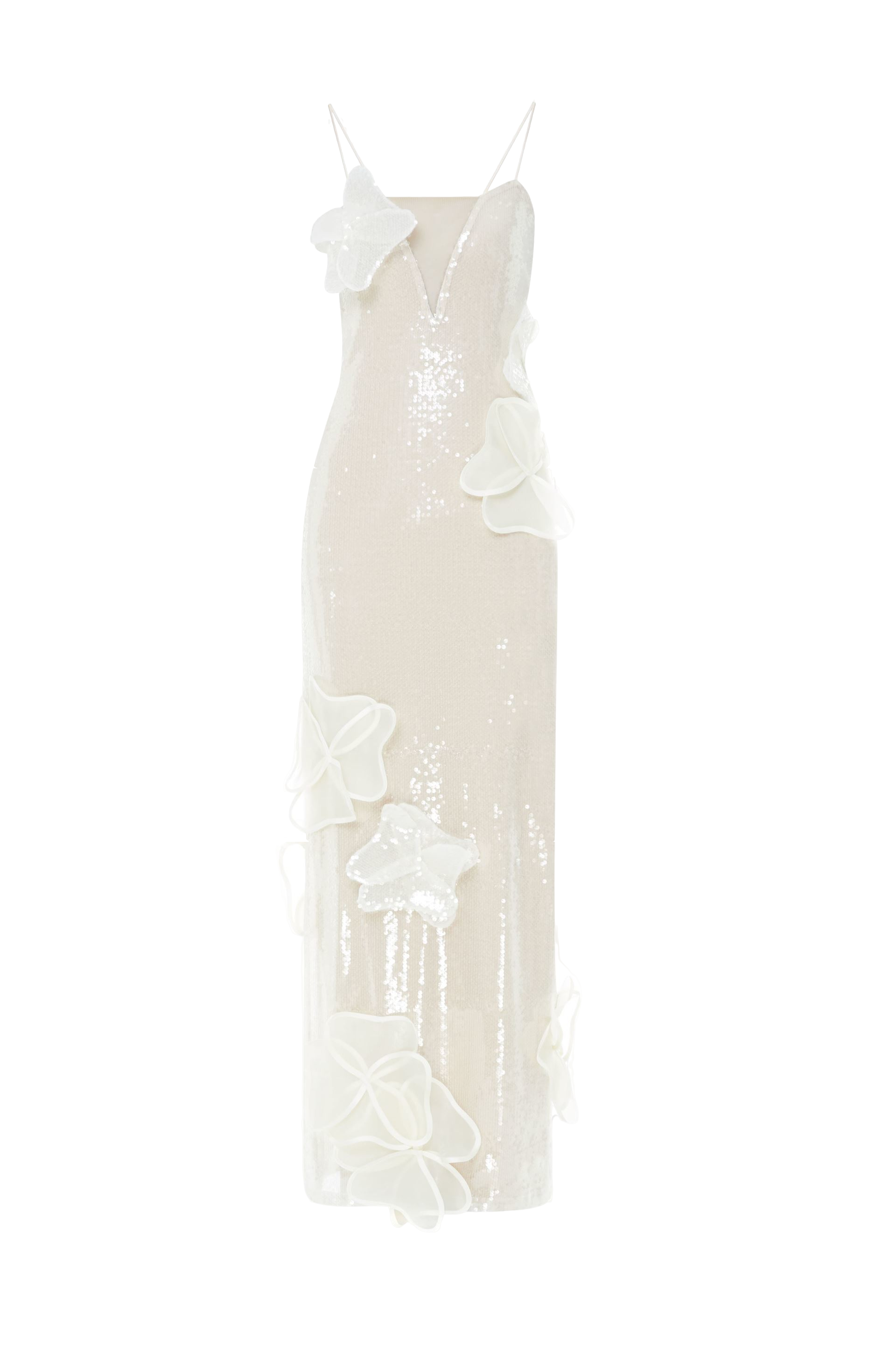 Shop Malva Florea Sequin Maxi Dress On The Straps In Navajo Color In White