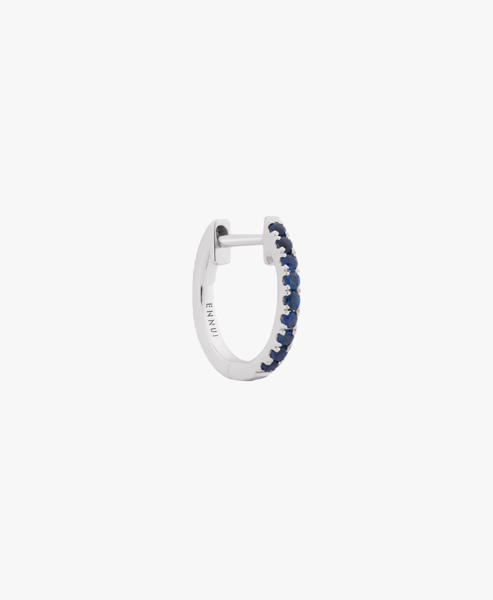 HOOP BLUE SAPPHIRE & WHITE GOLD - 10mm made by ENNUI