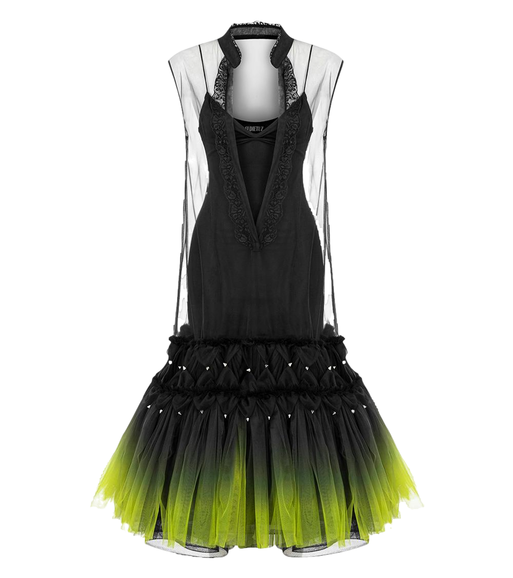 Sudietuz Transparent Gradient Midi Dress