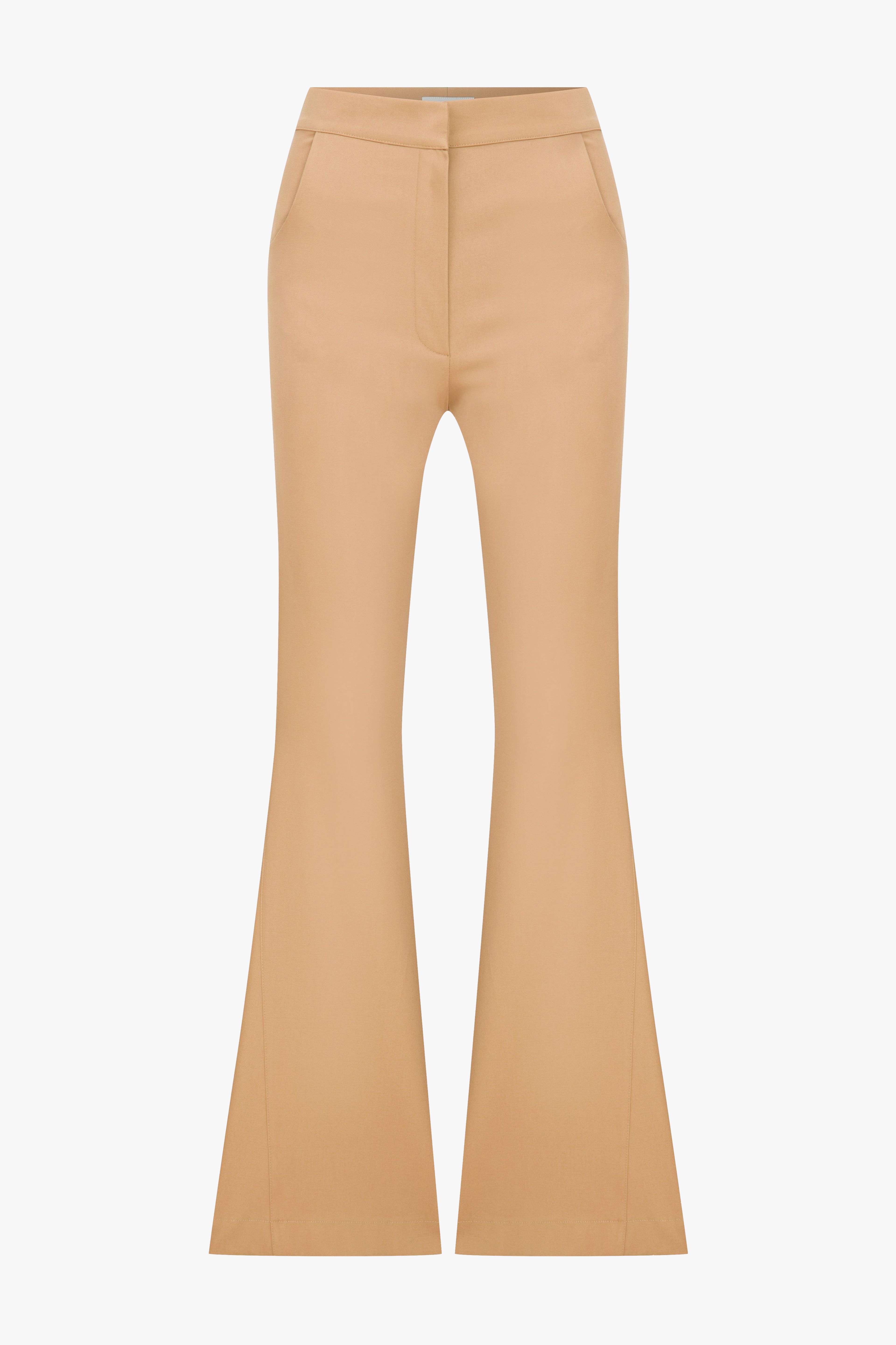 Shop Avrell Cotton Flared Trousers In Golden Straw from Nazli Ceren at  Seezona