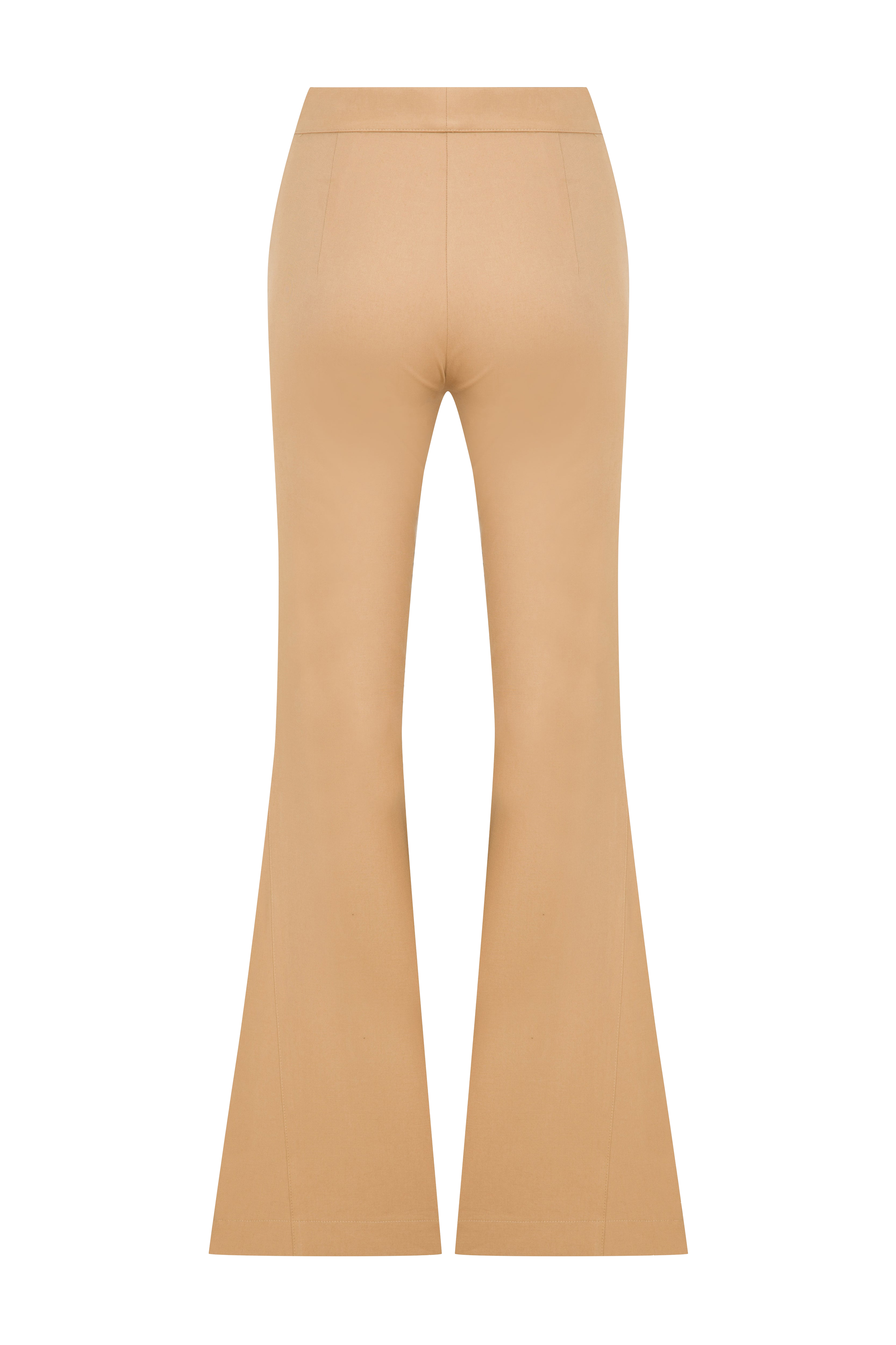 Shop Nazli Ceren Avrell Cotton Flared Trousers In Golden Straw