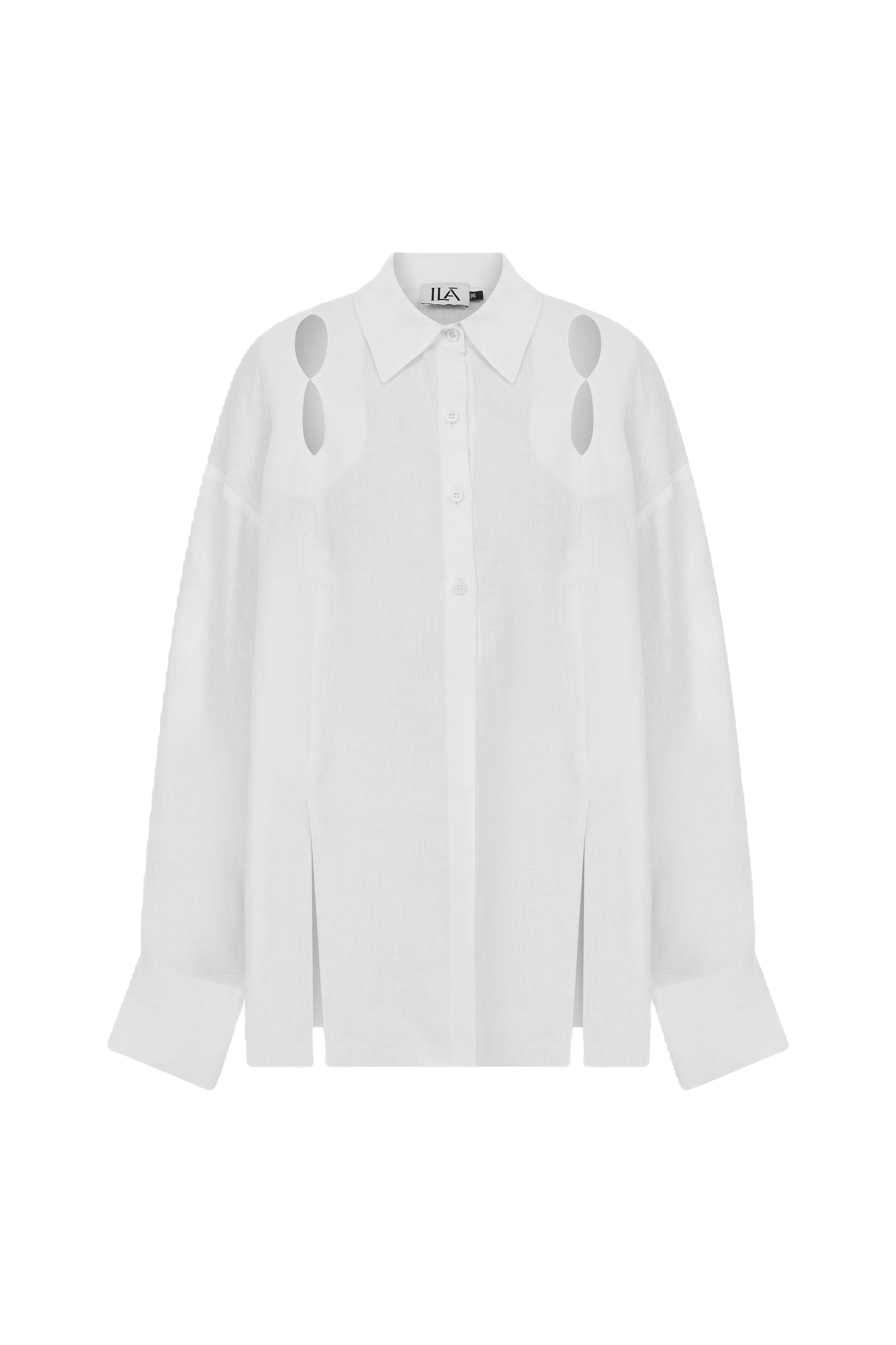 Ila Women's Alda Cutout Linen Shirt In White