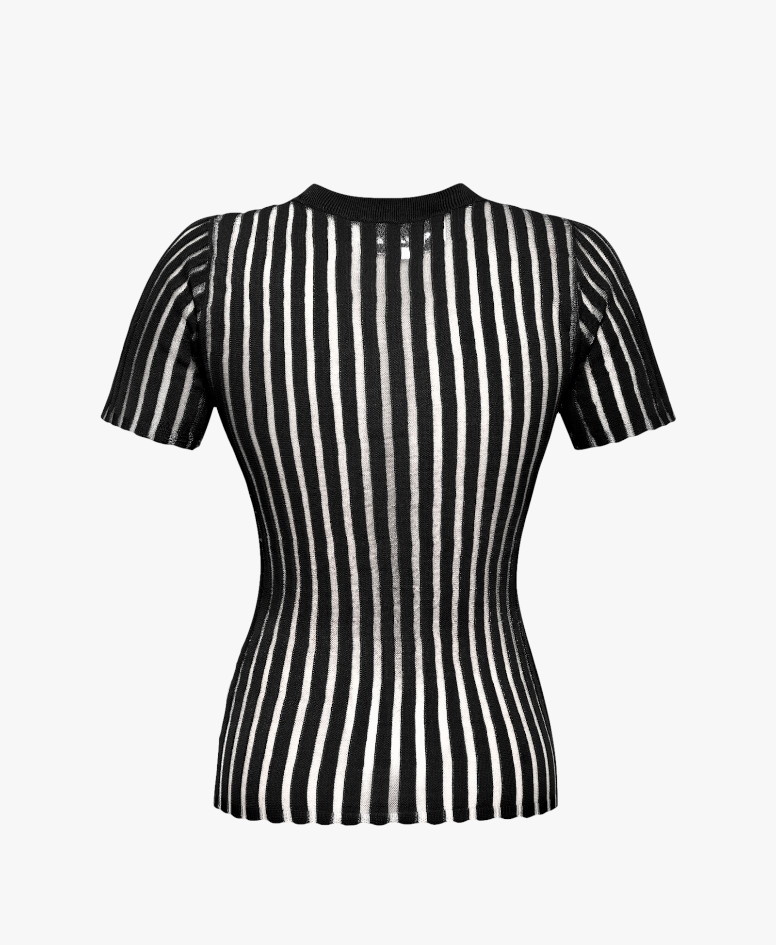 TULLE-PANELED KNIT TOP in Black made by KEBURIA