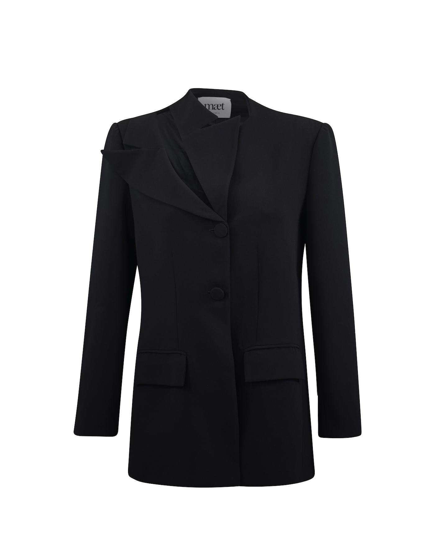 Maet Zane Jacket With Cut Out Lapel In Black