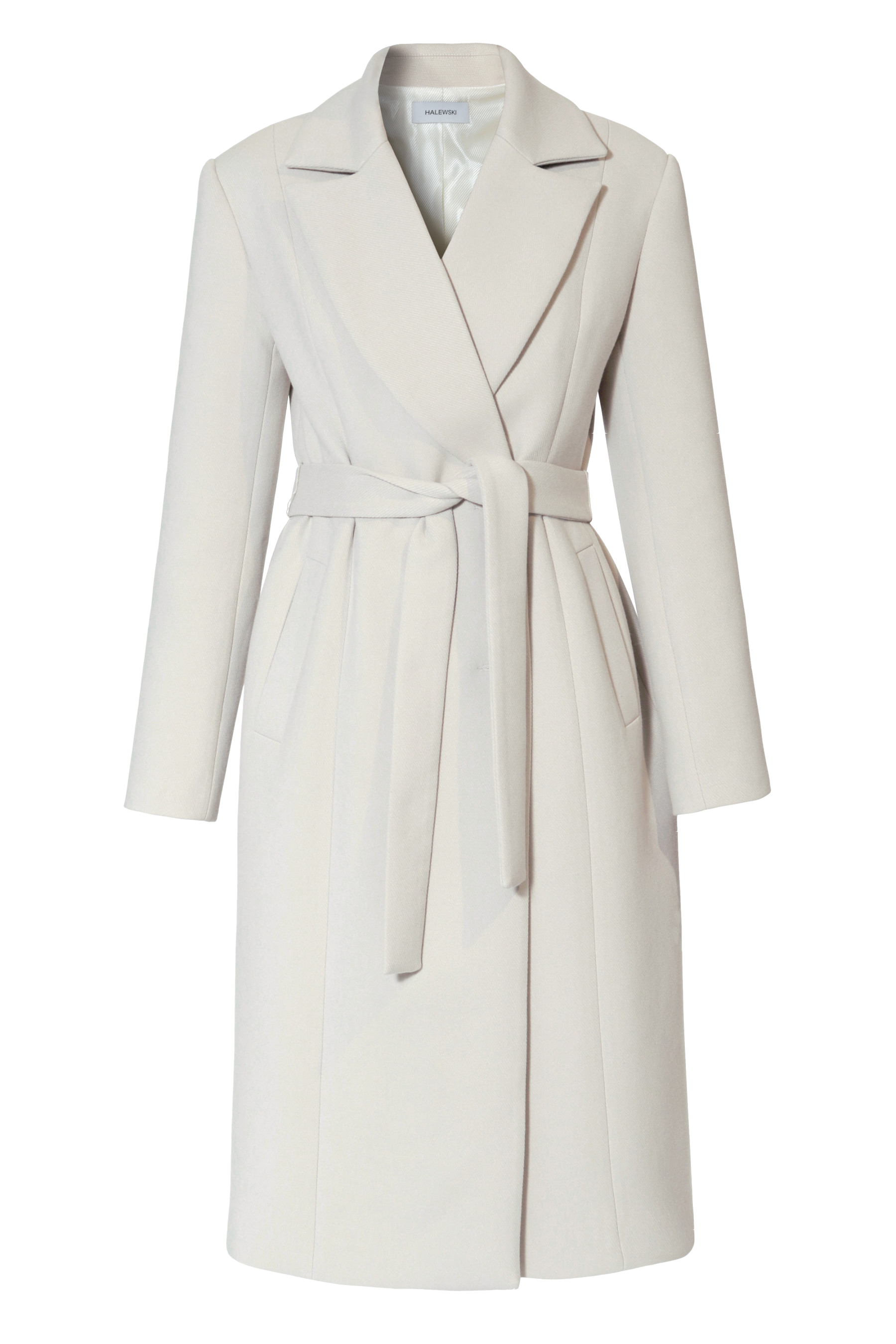 Shop Halewski Coat Michelle Cold Ivory In Bone