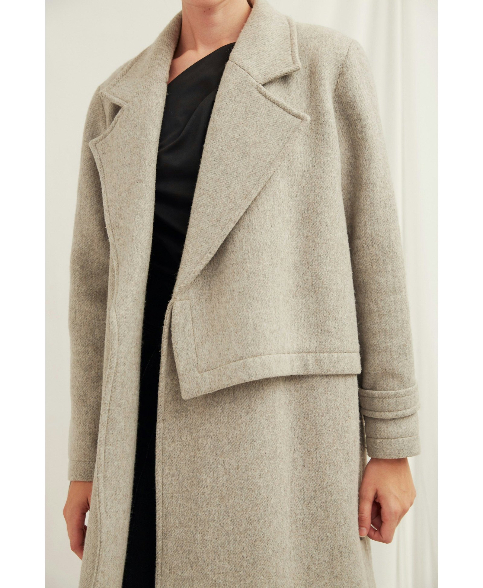 Isha Wool Blend Long Coat made by Nazli Ceren