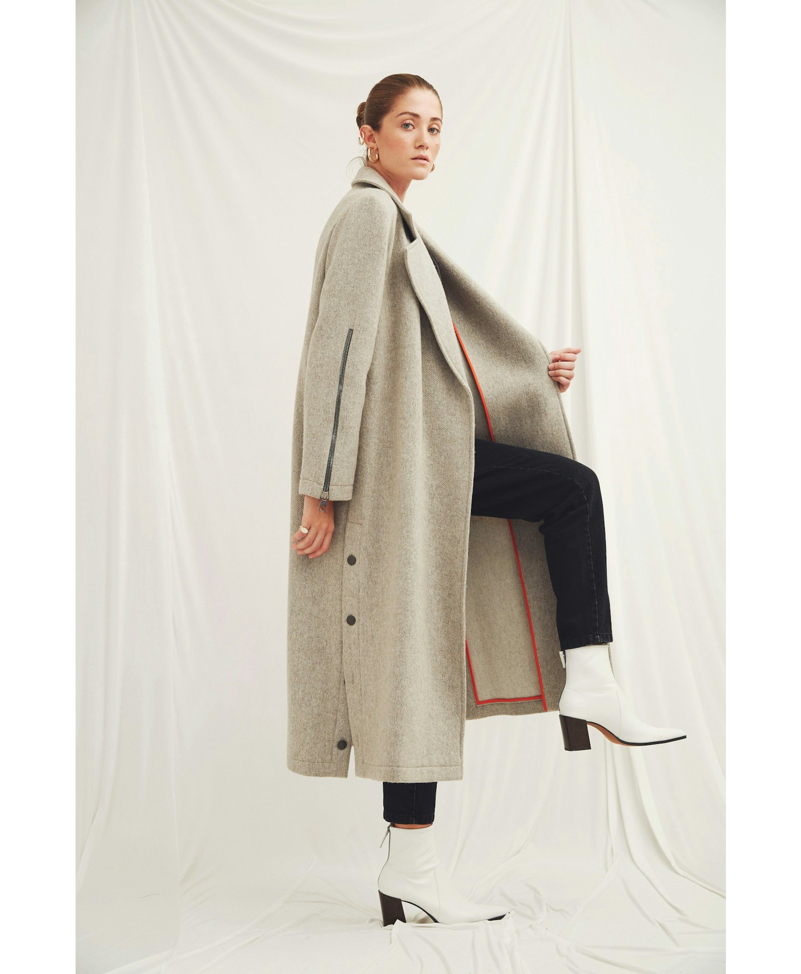 Isha Wool Blend Long Coat made by Nazli Ceren