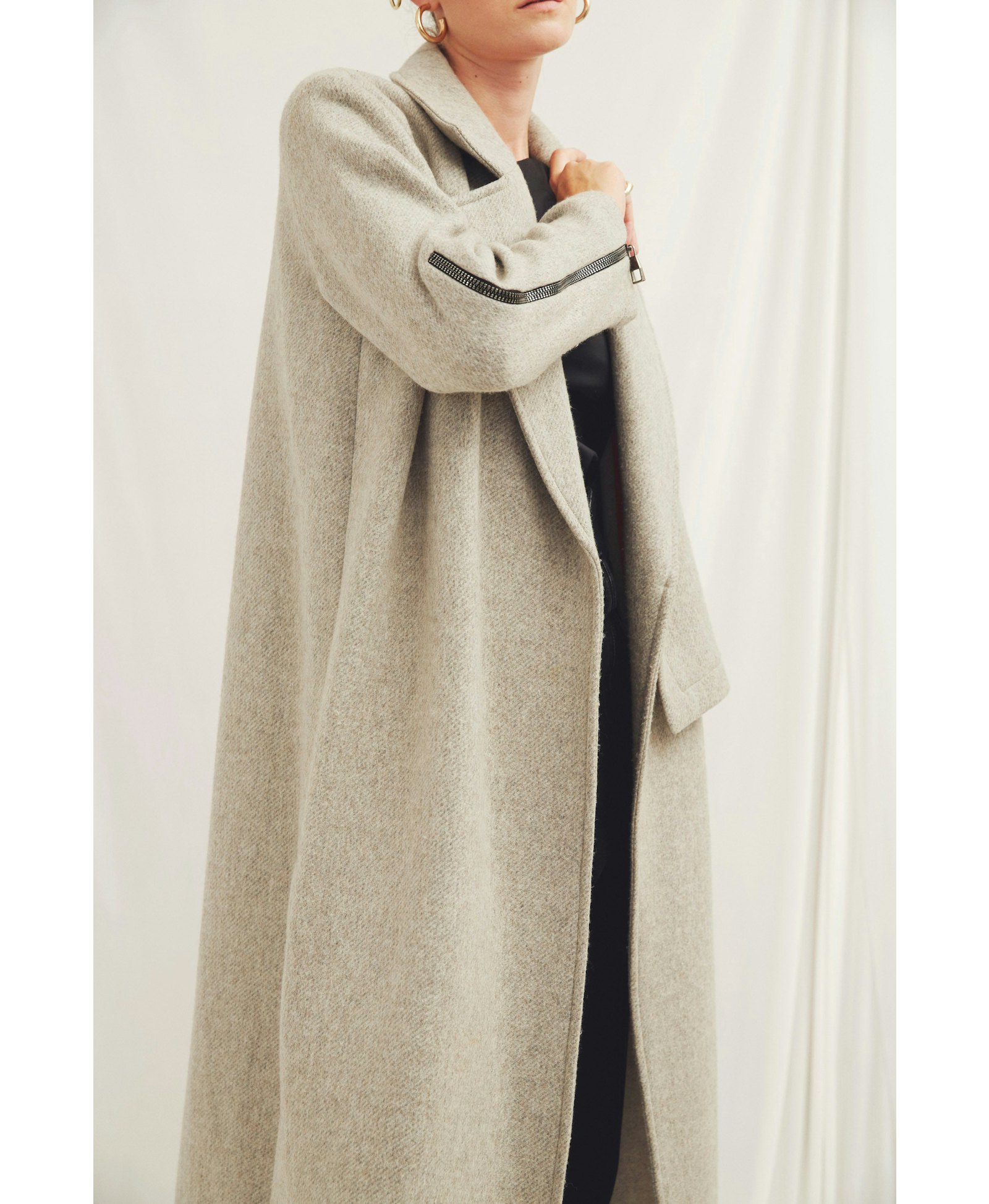 Isha Wool Blend Long Coat made by Nazli Ceren