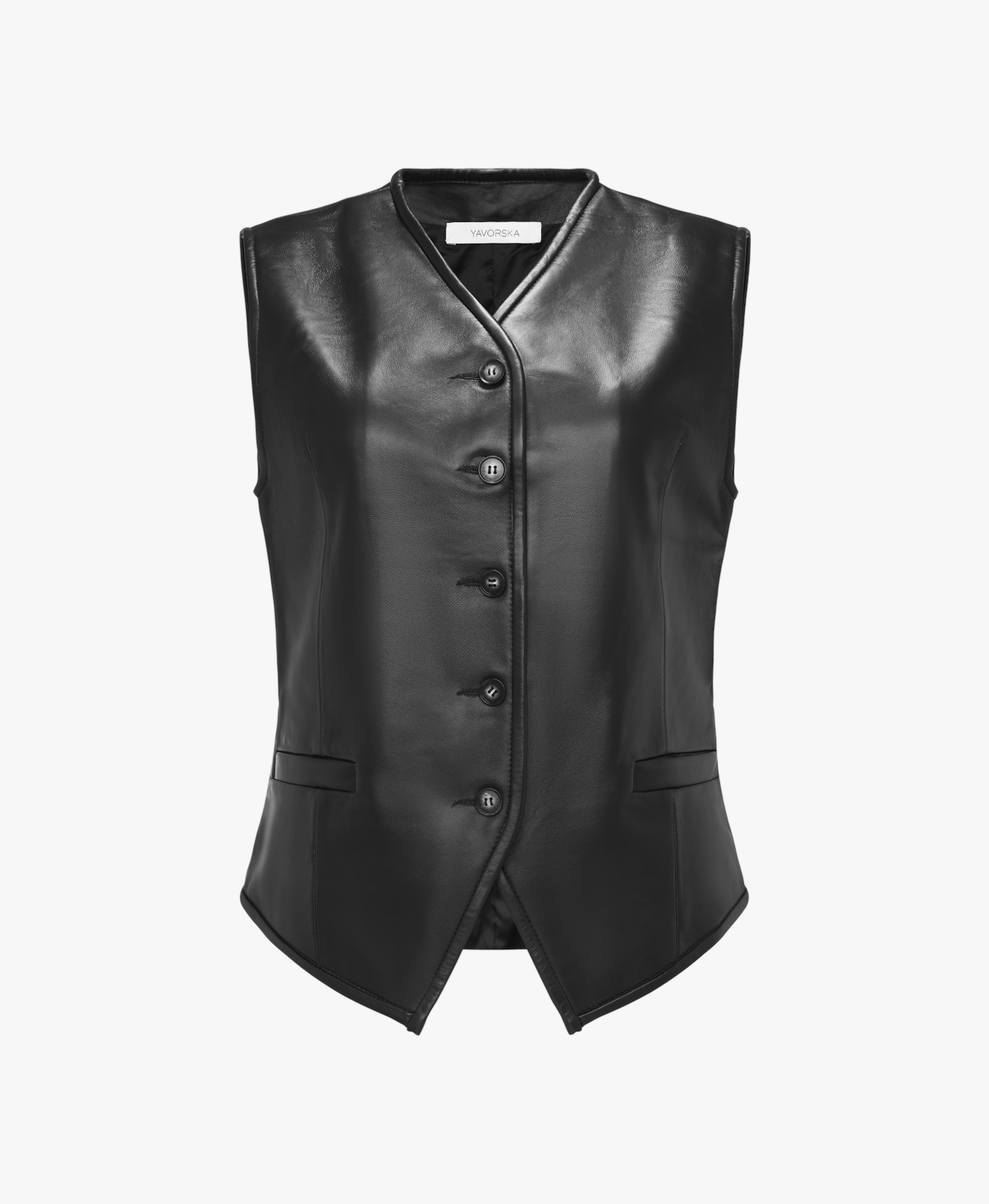 Leather Waistcoat In Black made by YAVORSKA