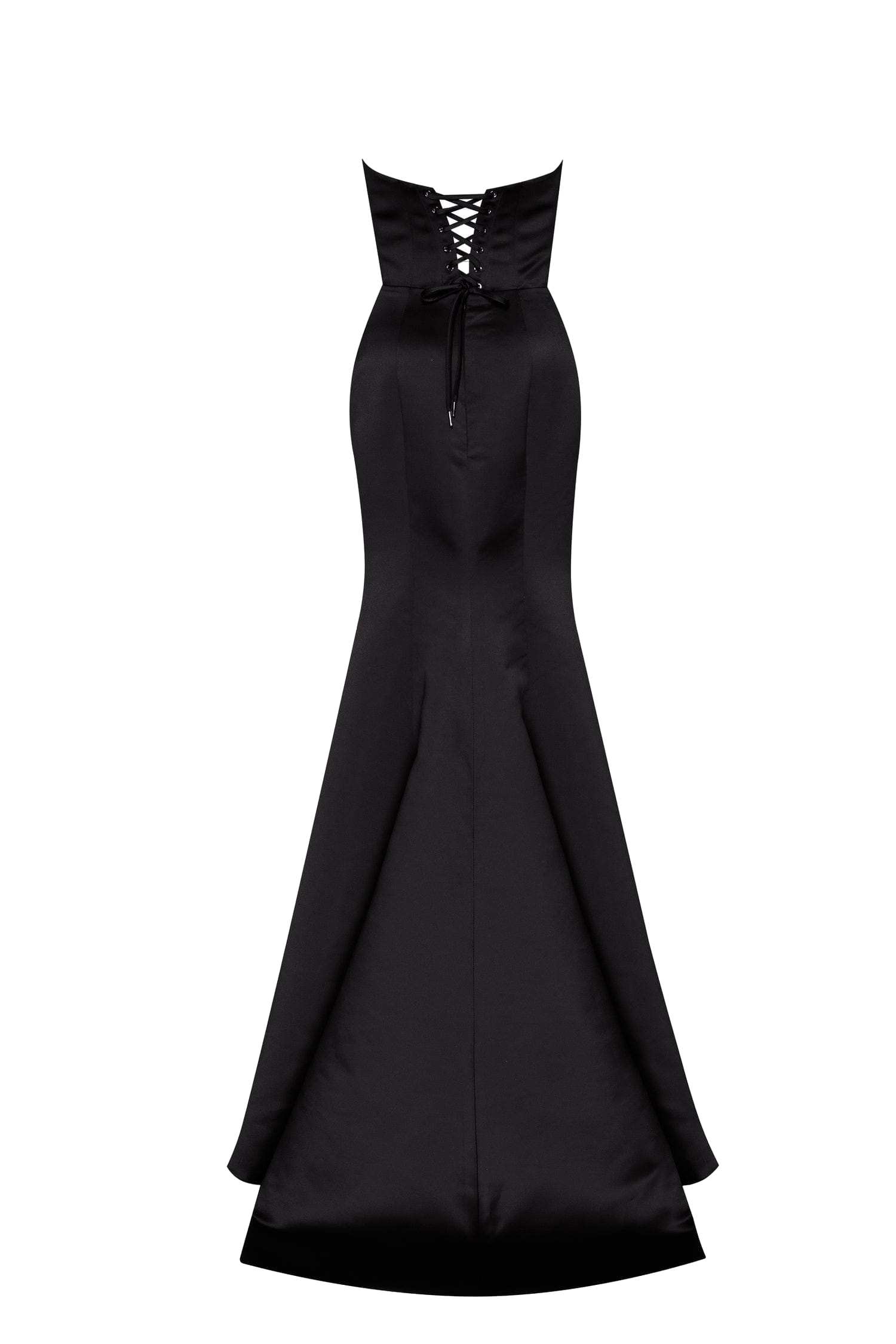 Shop Milla Black Strapless Evening Gown With Thigh Slit