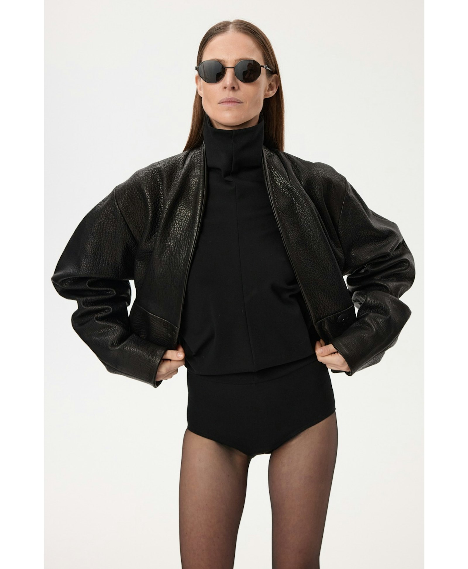 Short Leather Jacket made by YAVORSKA