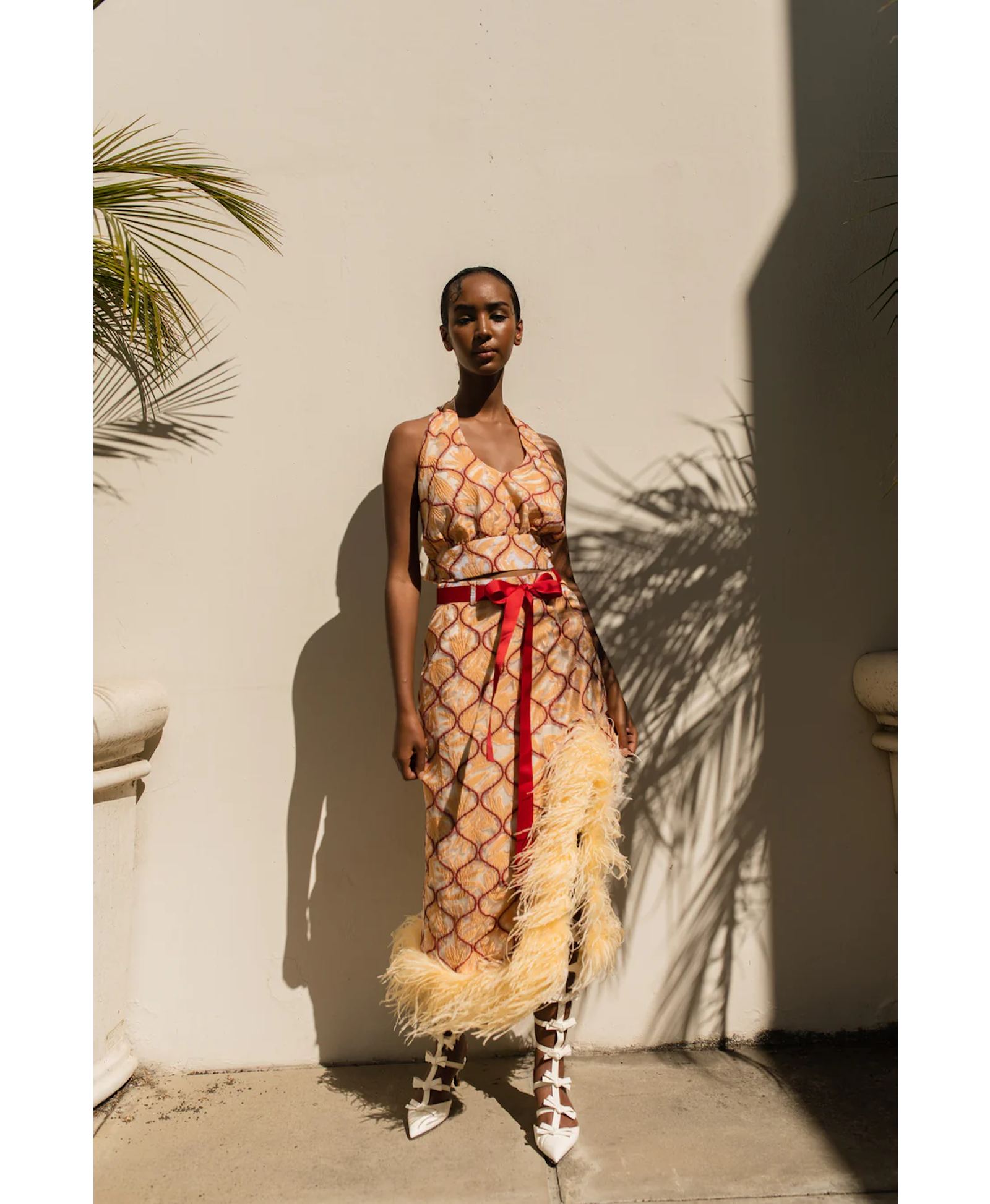 Monroe Skirt With Feathers made by ANDREEVA