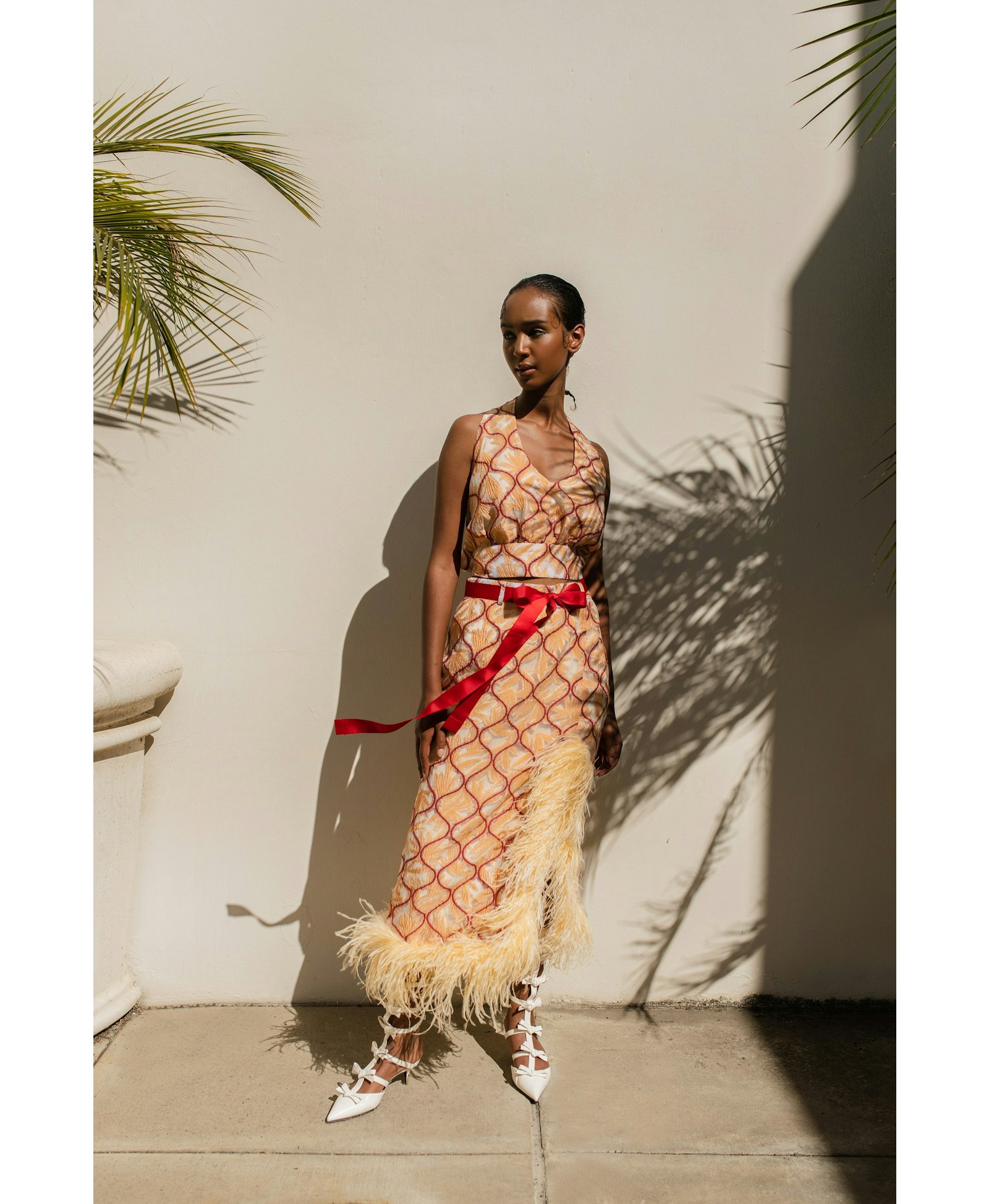 Monroe Skirt With Feathers made by ANDREEVA