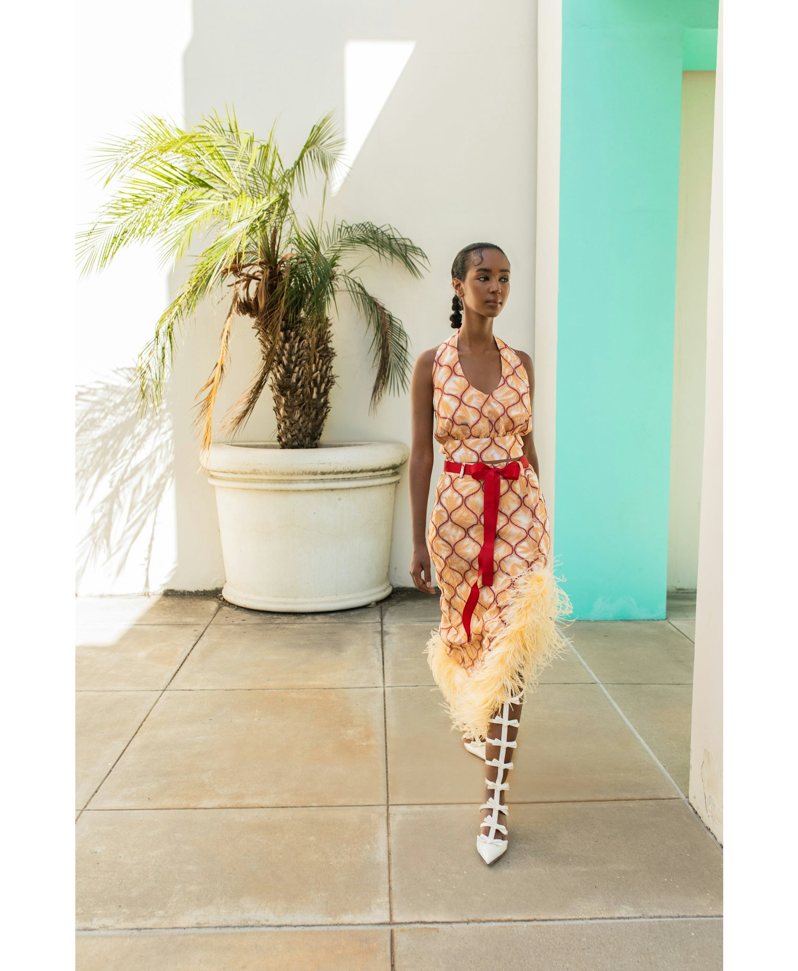 Monroe Skirt With Feathers made by ANDREEVA