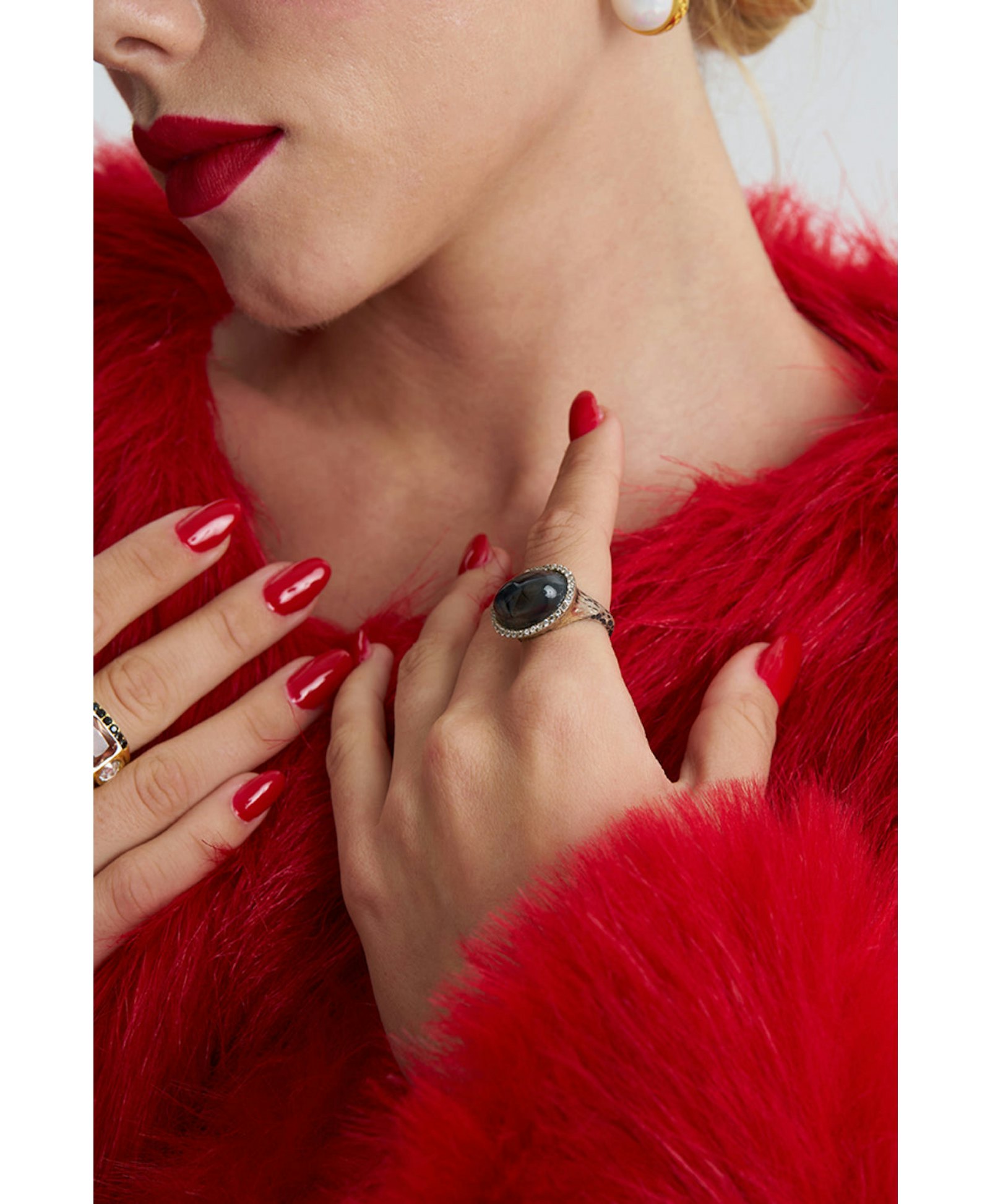 Agate Silver Ring made by Lora Istanbul