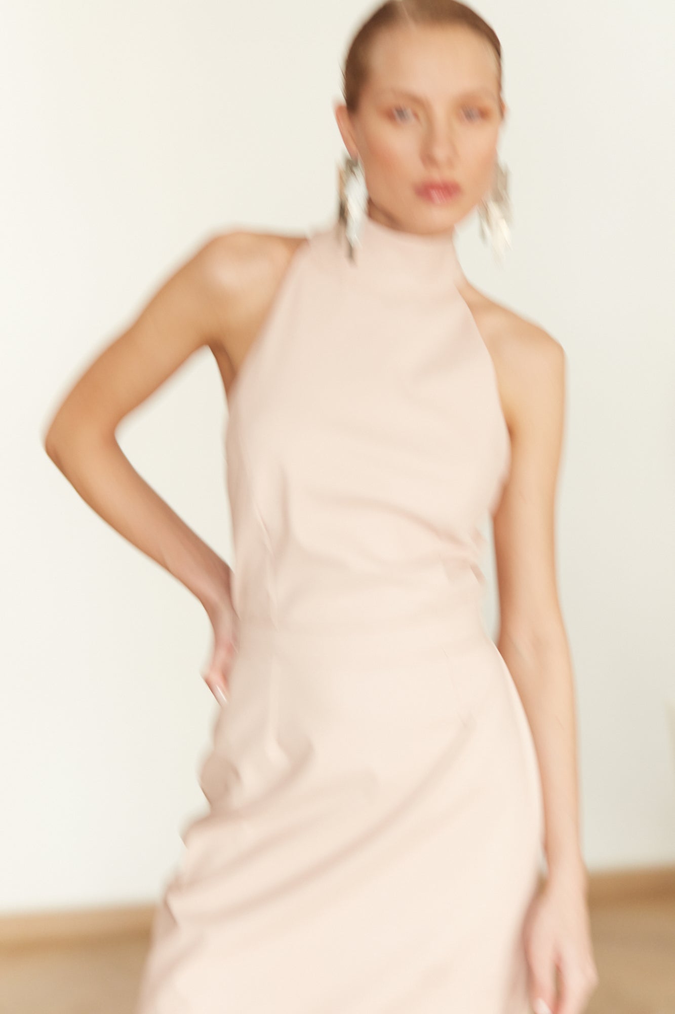 Shop Undress Sensa Light Pink Faux Leather Midi Dress