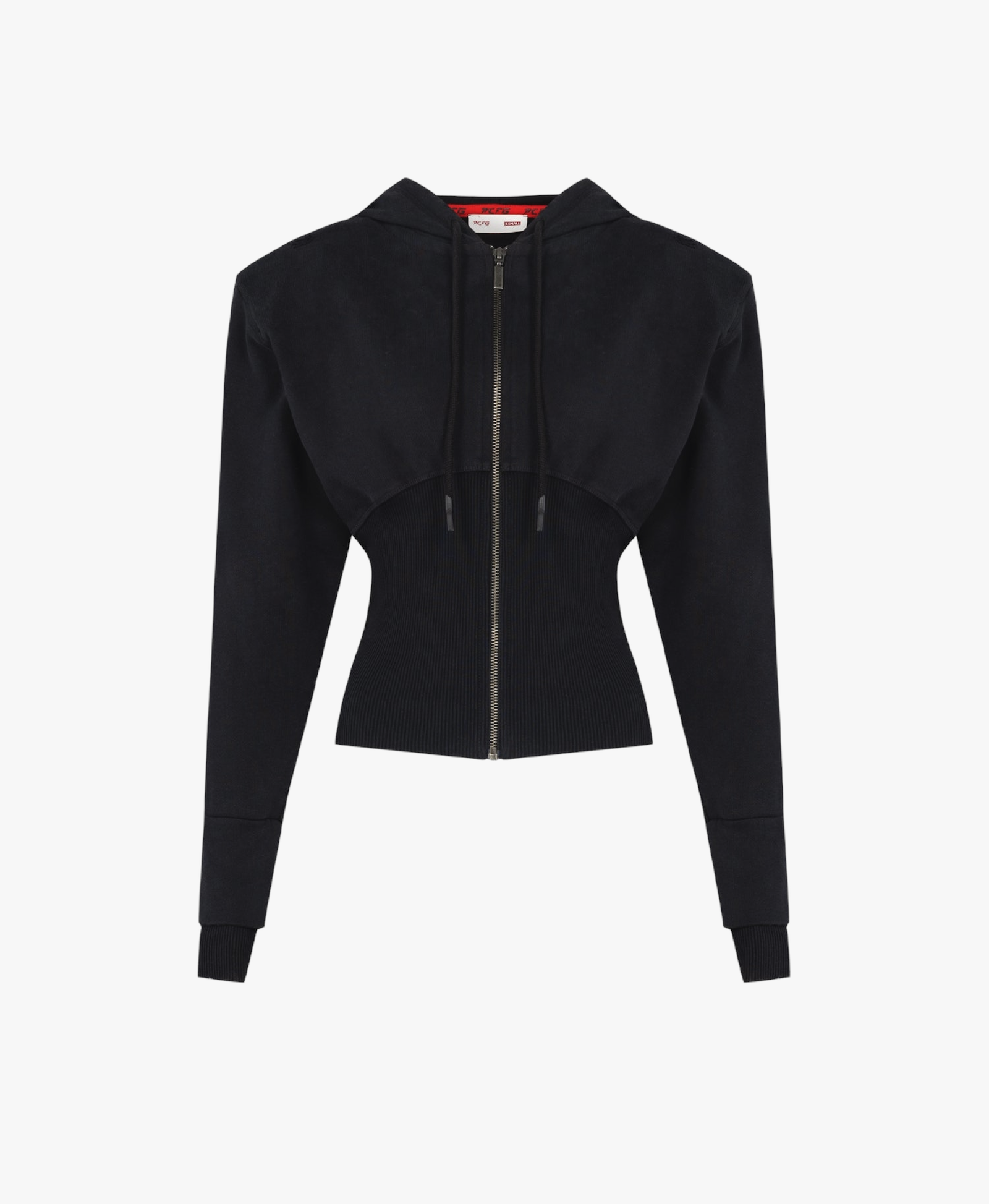 YOUR *ITCH CORSET ZİPPED HOODY - JET BLACK made by PCFG