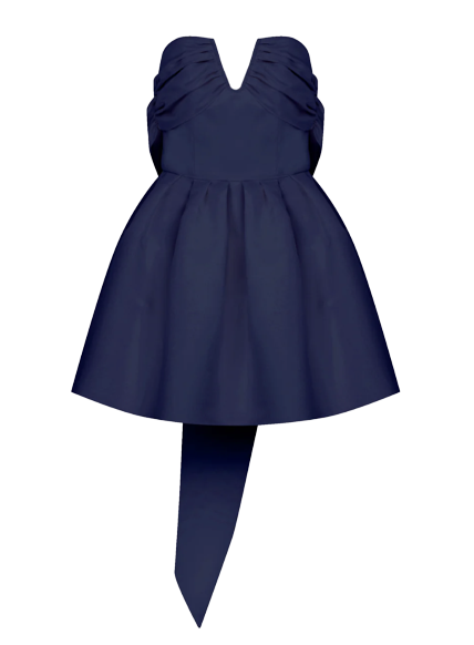Nazli Ceren Kids' Miro Strapless Mini Dress In Midnight Blue