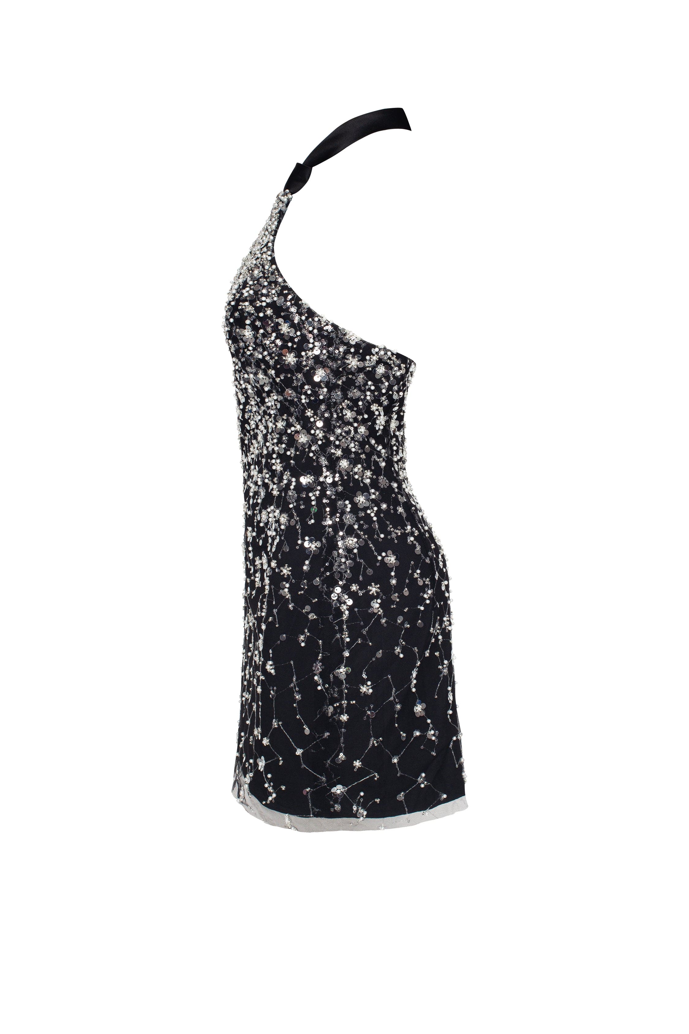 Shop Milla Striking Halterneck Crystal In Black