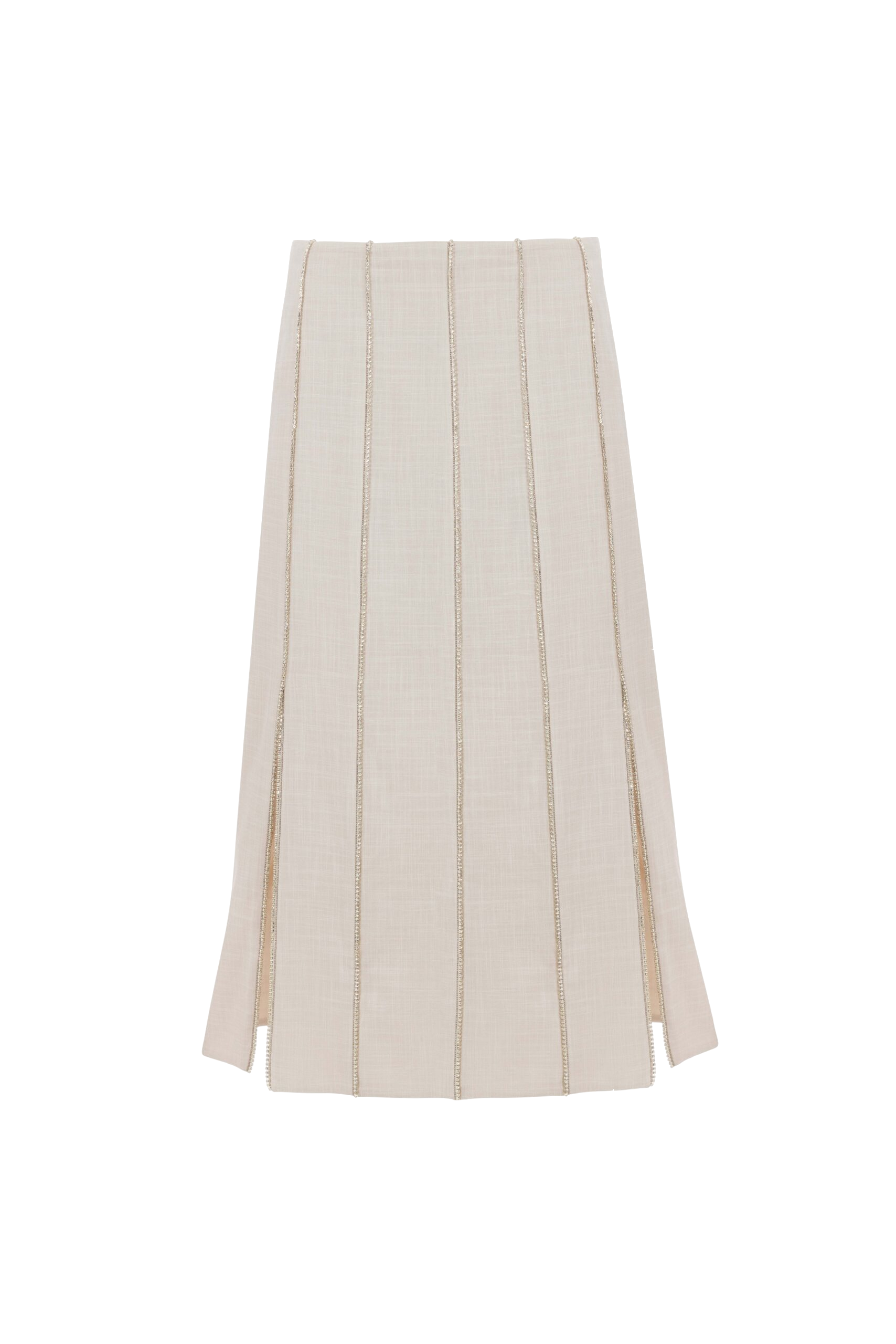 Shop F.ilkk Rhinestone Midi Slit Skirt
