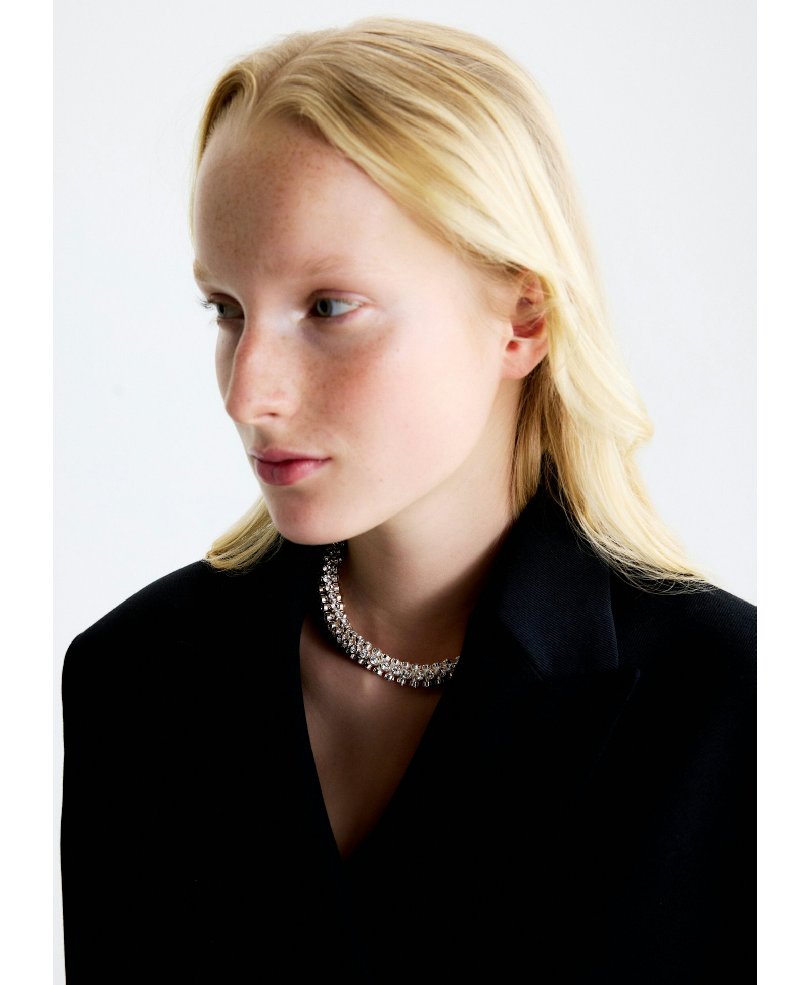 Spine necklace - Rhinestones in Silver made by POEM Objects