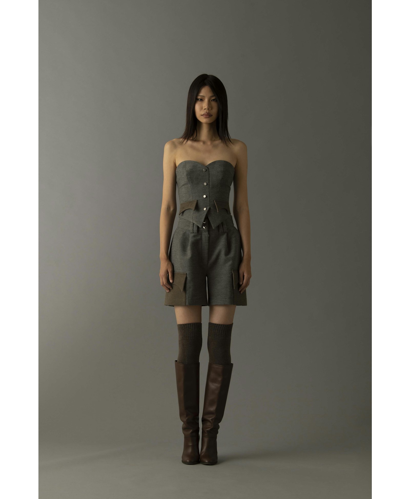 HAZEL CORSET in Grey made by Vestiaire d'un Oiseau Libre