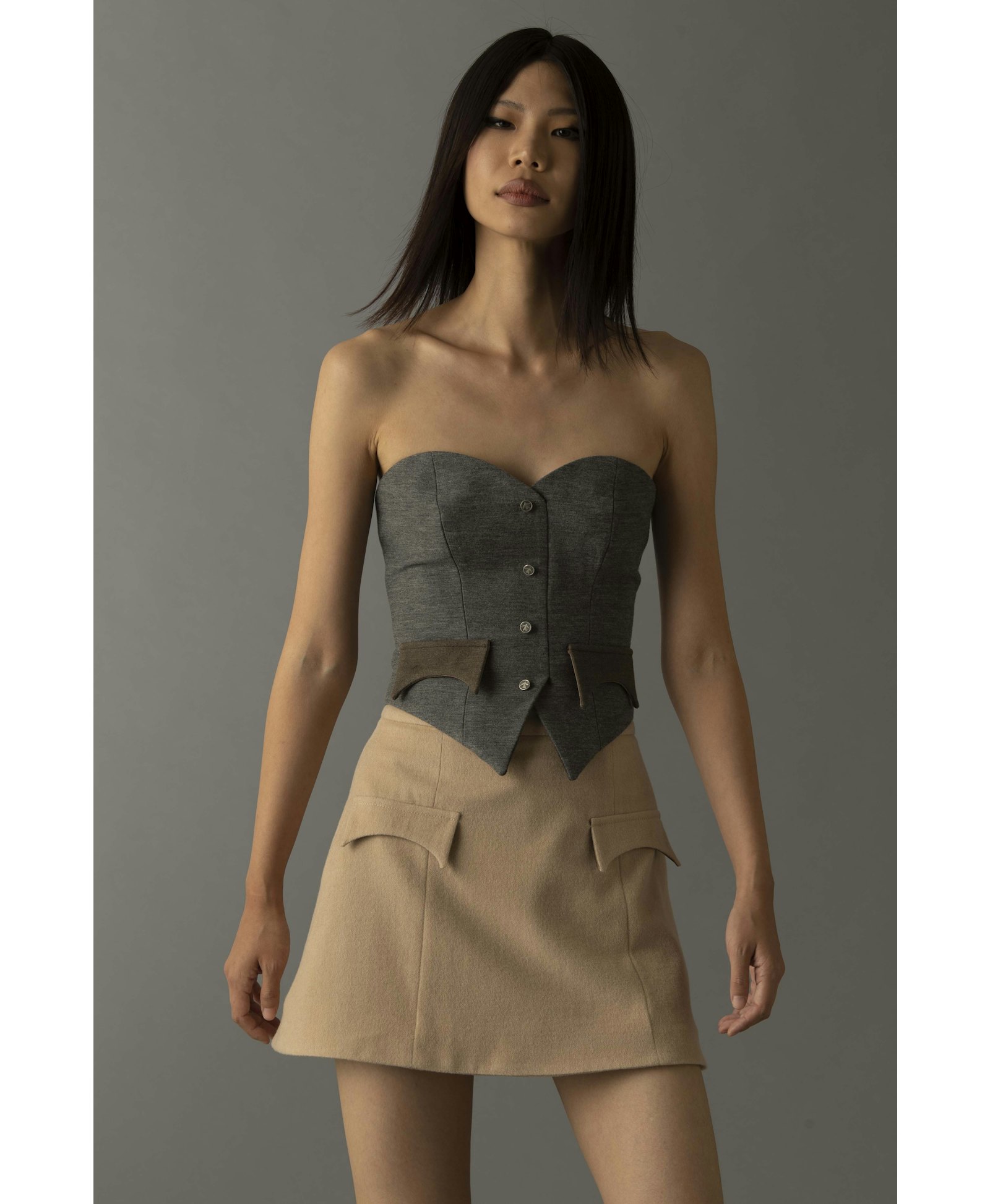 HAZEL CORSET in Grey made by Vestiaire d'un Oiseau Libre