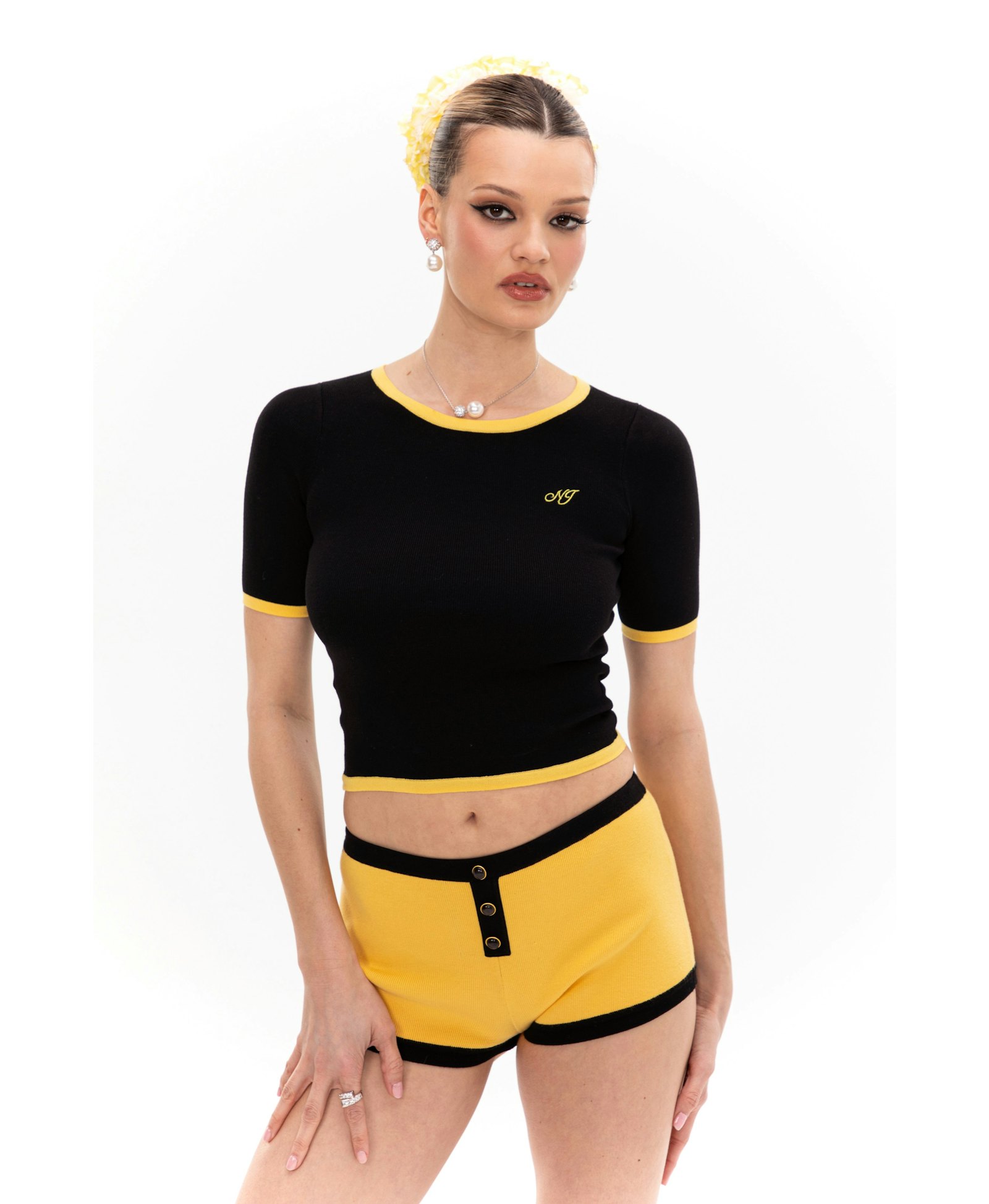 Luna Top (Black & Yellow) made by Nana Jacqueline