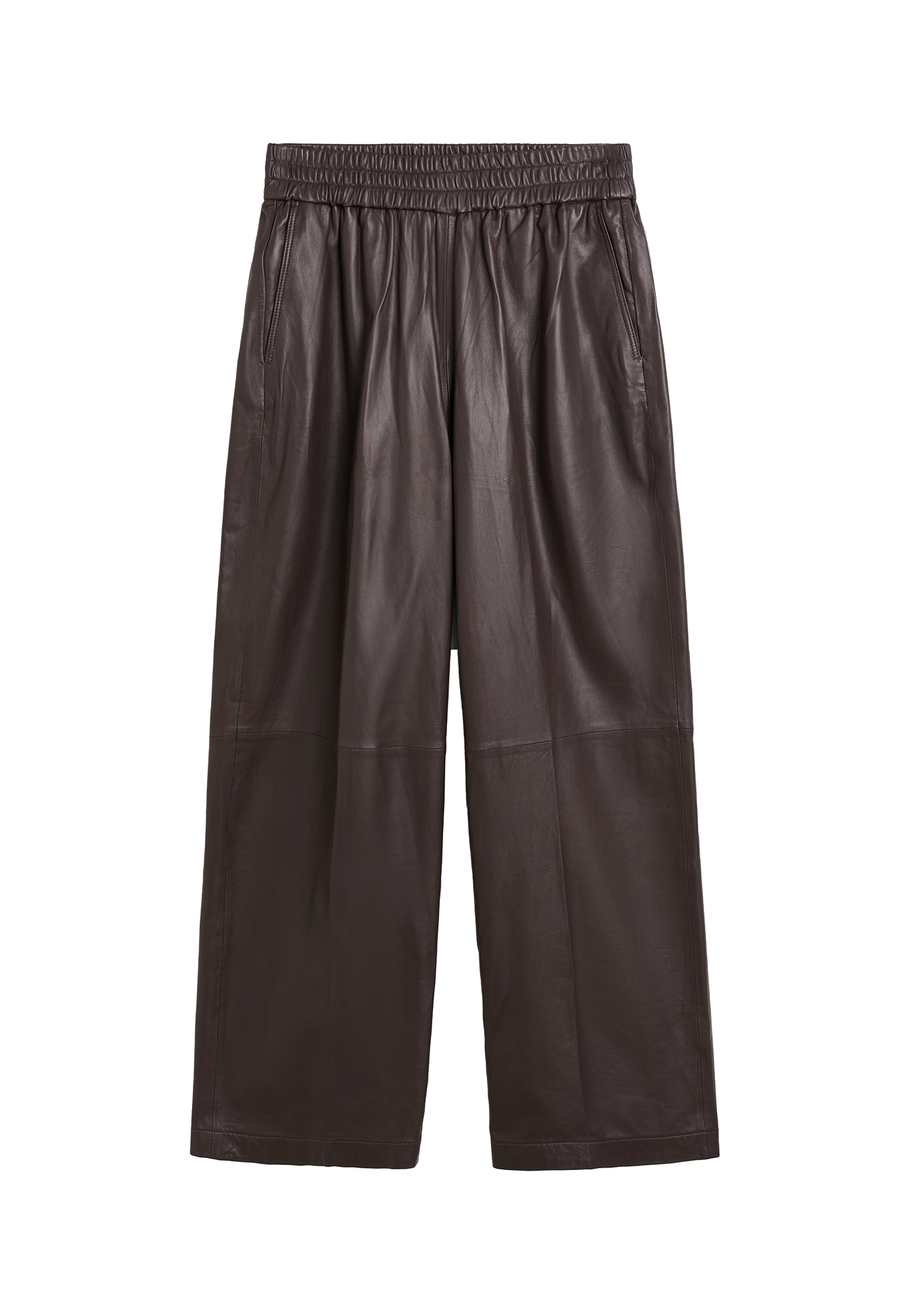 Shop Herskind Eagle Long Leather Pants In Brown