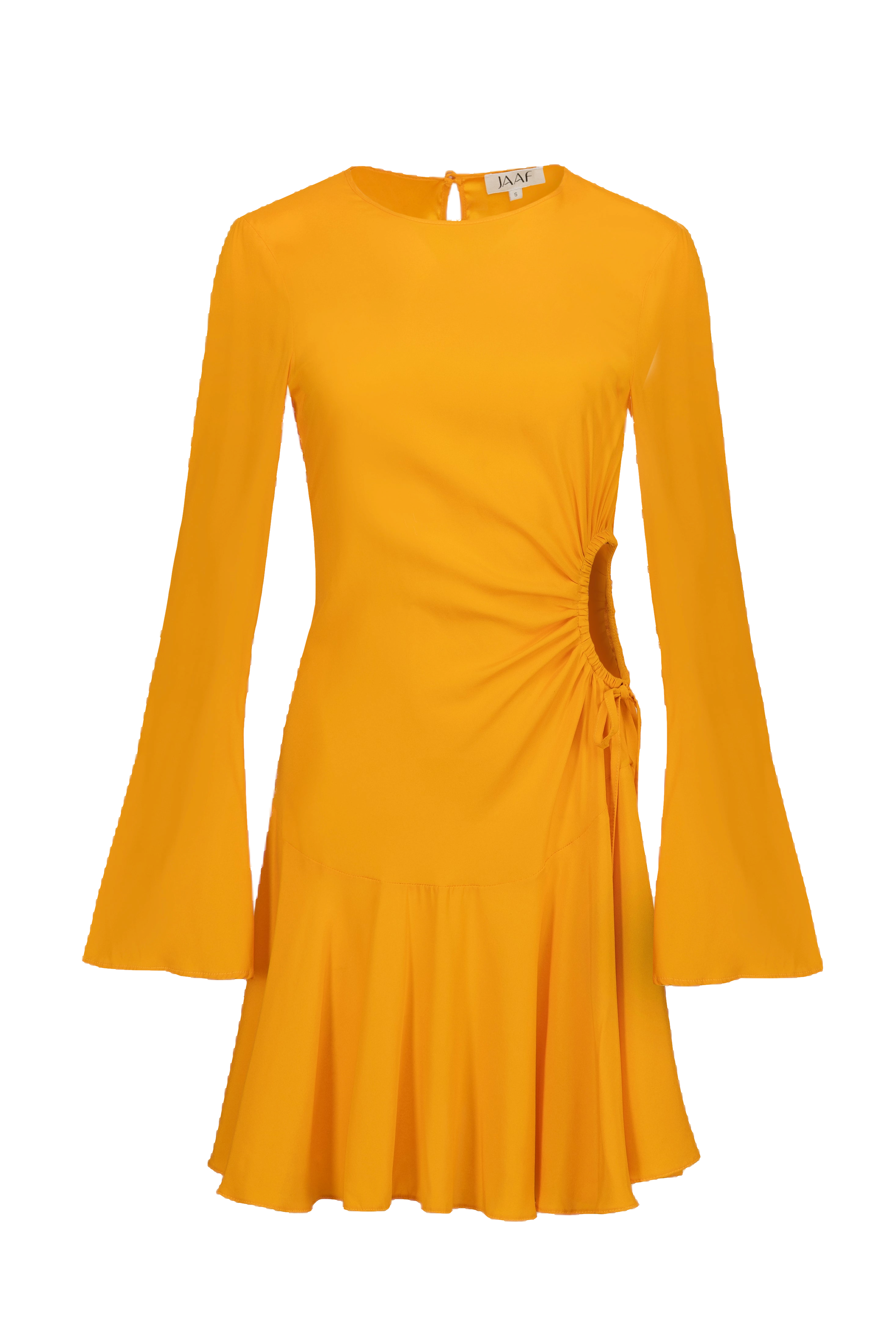 Jaaf Cutout Silk Dress In Tangerine Orange