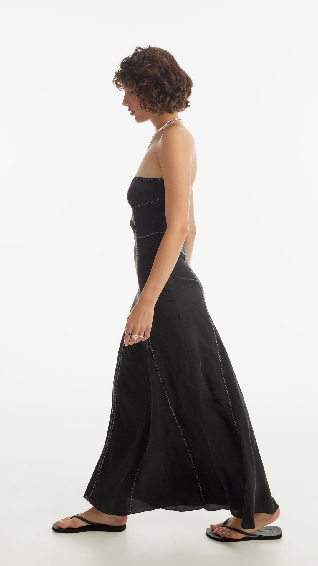 Shop Tamar Keburia Maxi Boned Dress In Black